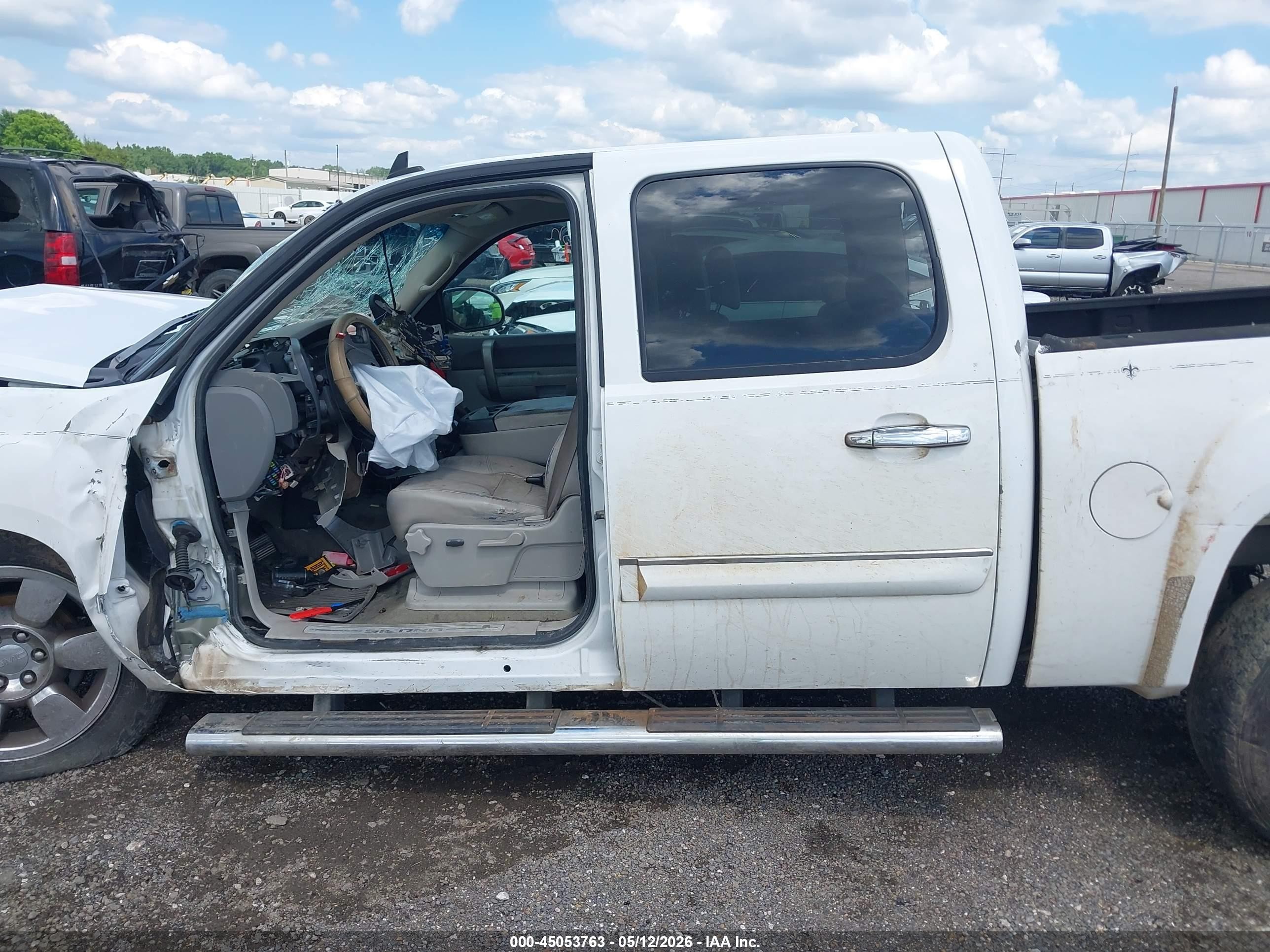 2009 Gmc Sierra 1500 Sle White vin: 3GTEC23029G255164