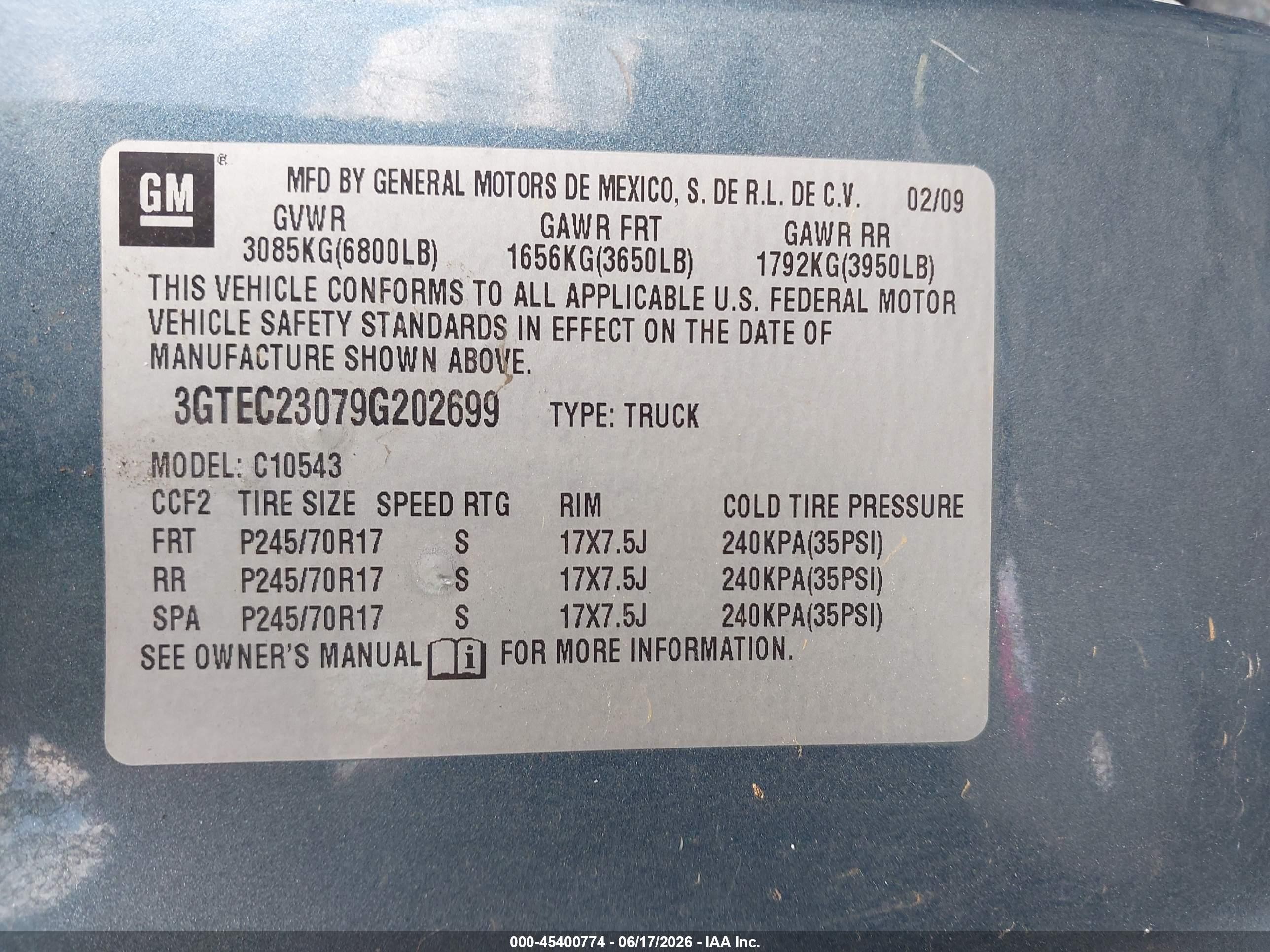 2009 Gmc Sierra 1500 Sle Dark Blue vin: 3GTEC23079G202699