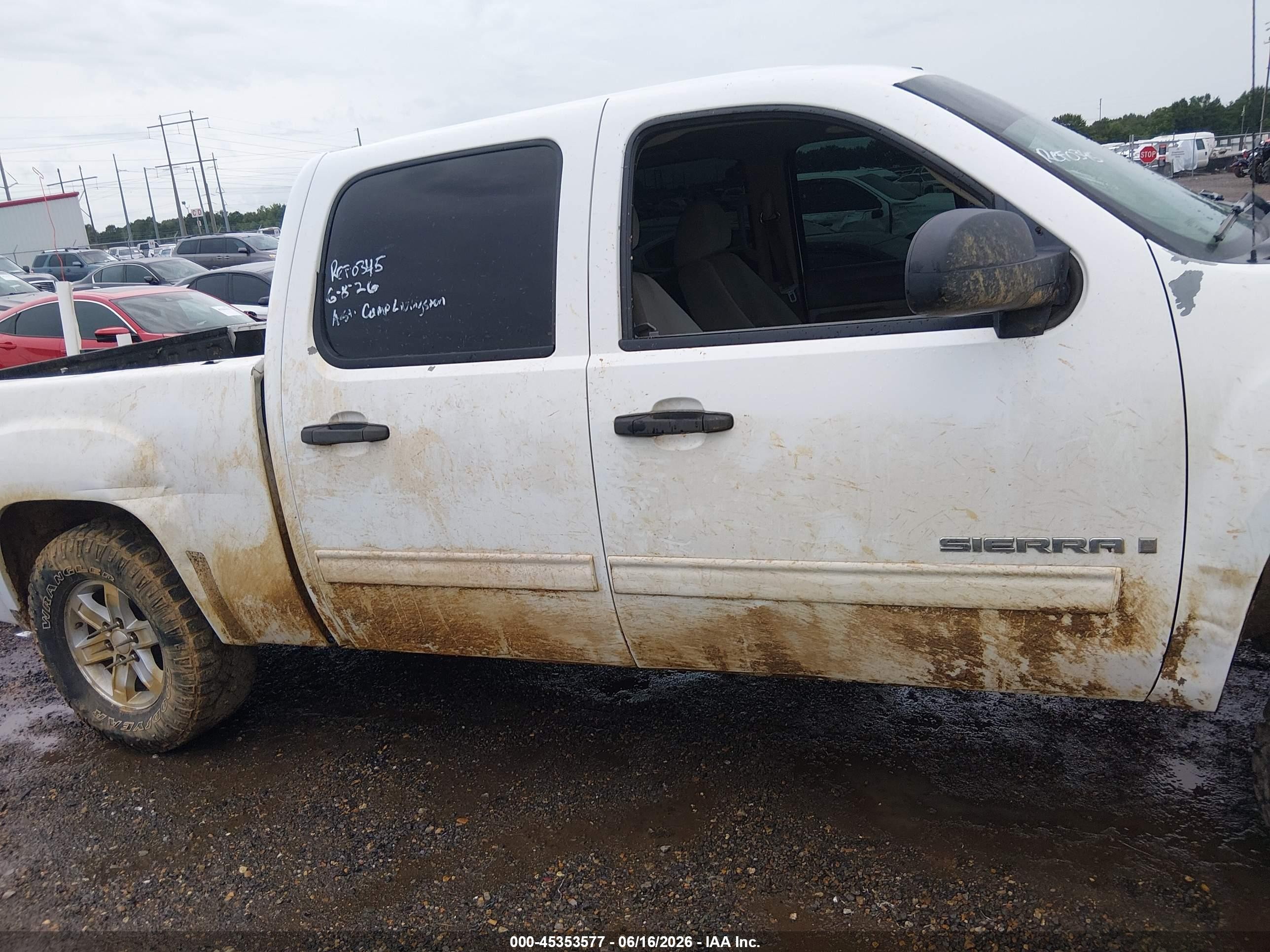 2009 Gmc Sierra 1500 Sle White vin: 3GTEC23099G250575