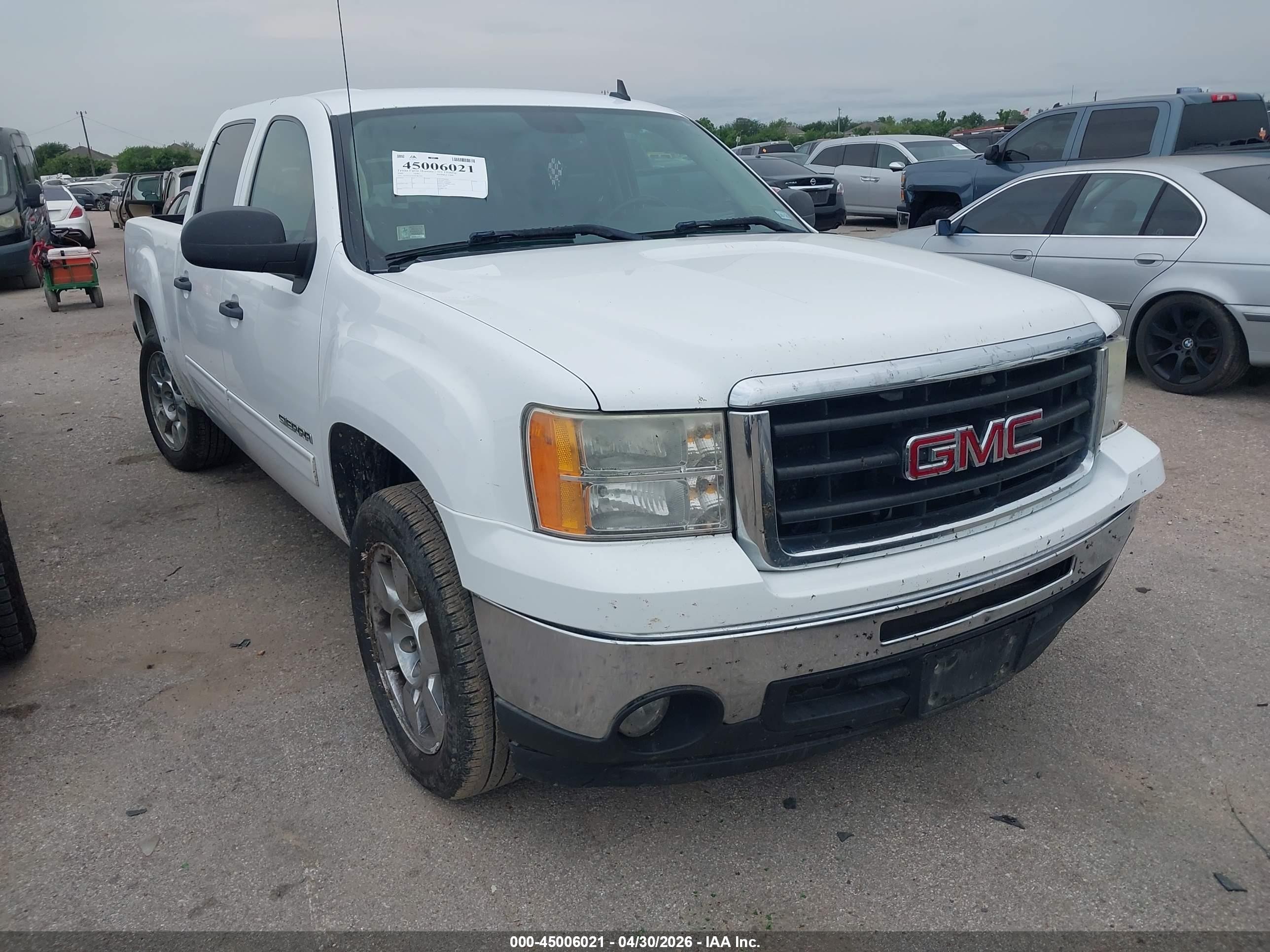 2009 Gmc Sierra 1500 Sle White vin: 3GTEC23J59G281265