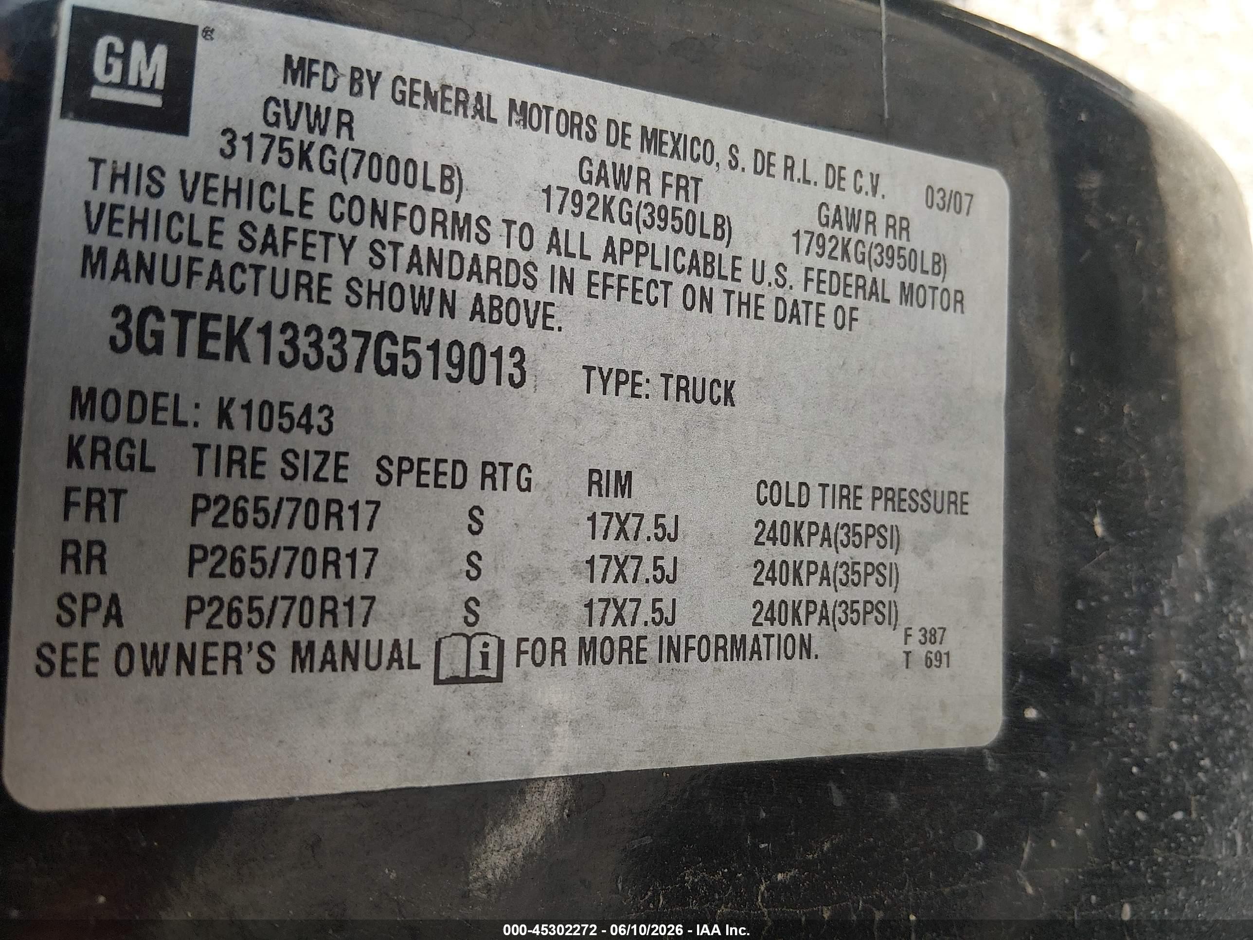 2007 Gmc Sierra 1500 Sle1 Black vin: 3GTEK13337G519013