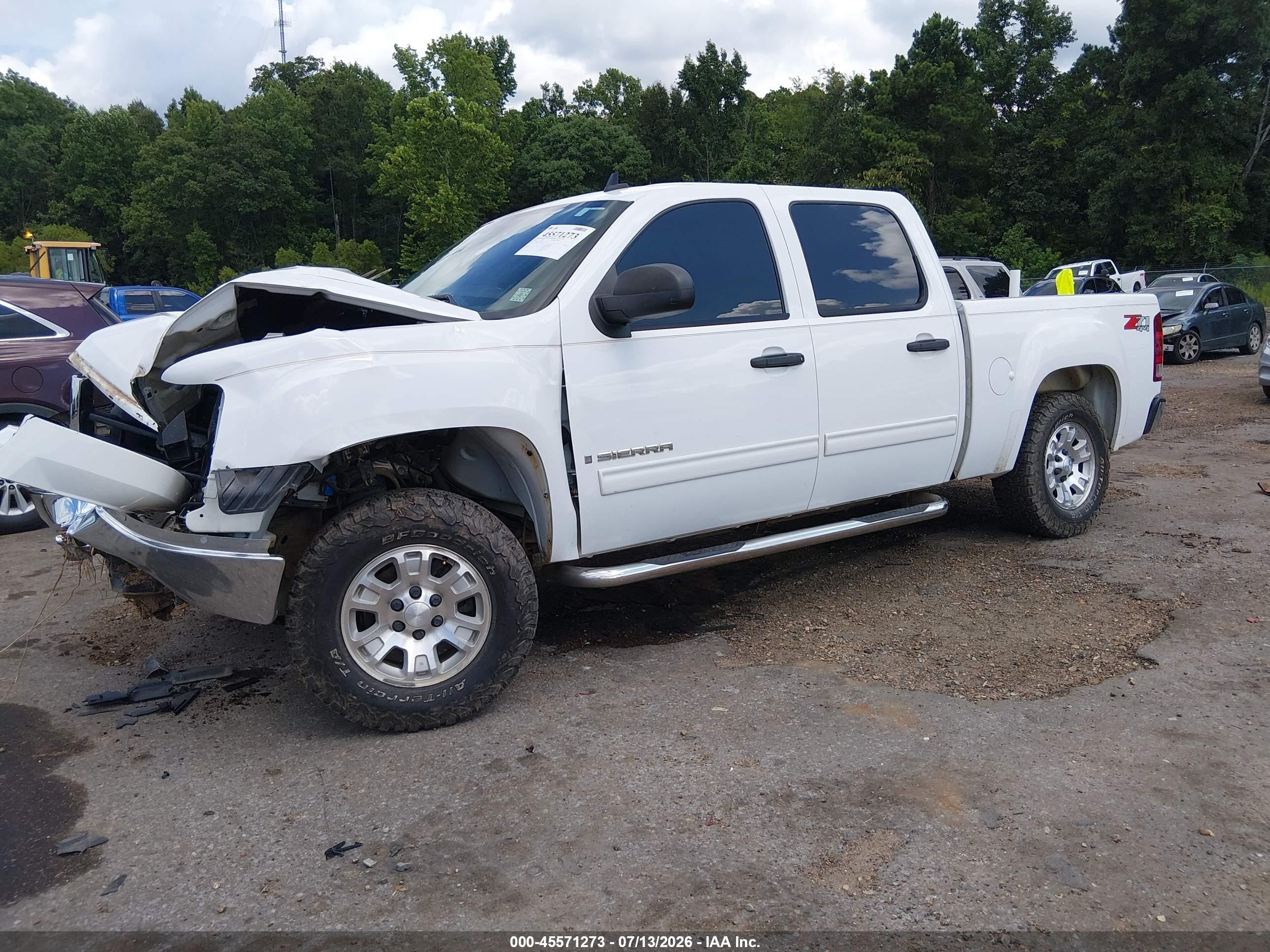 2008 Gmc Sierra 1500 Sle1 Белый vin: 3GTEK13M18G111832