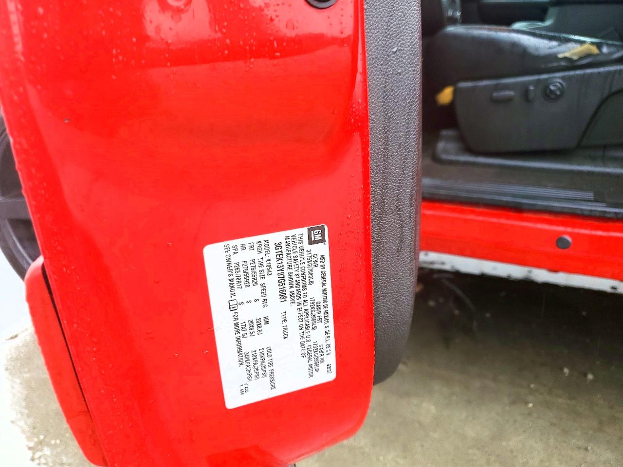 2007 Gmc New Sierra K1500 Red vin: 3GTEK13Y07G516081