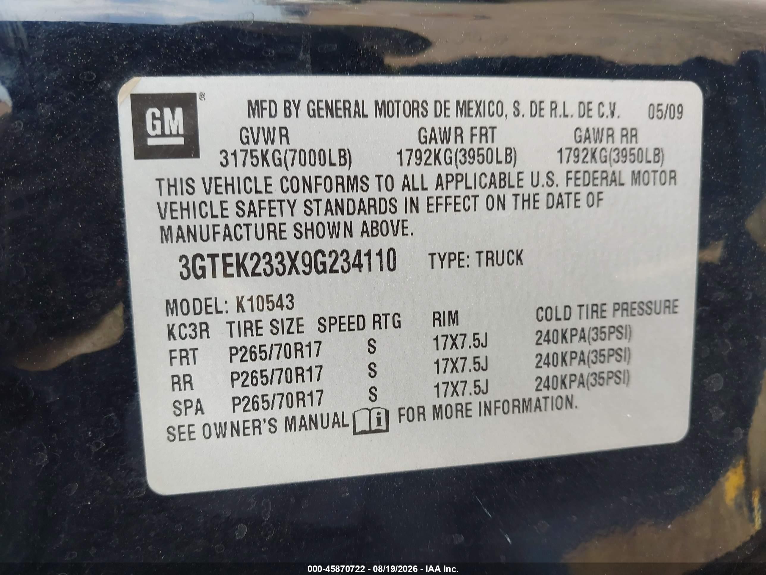 2009 Gmc Sierra 1500 Sle Black vin: 3GTEK233X9G234110