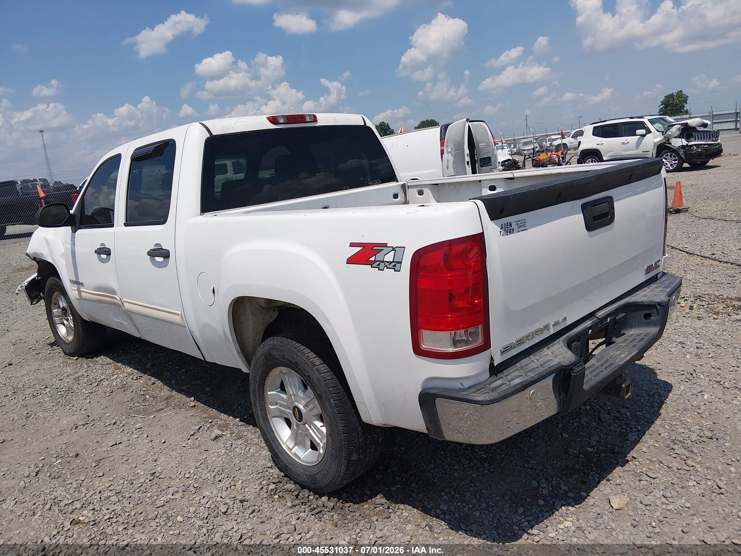 2009 Gmc Sierra 1500 Sle Белый vin: 3GTEK23M89G167631