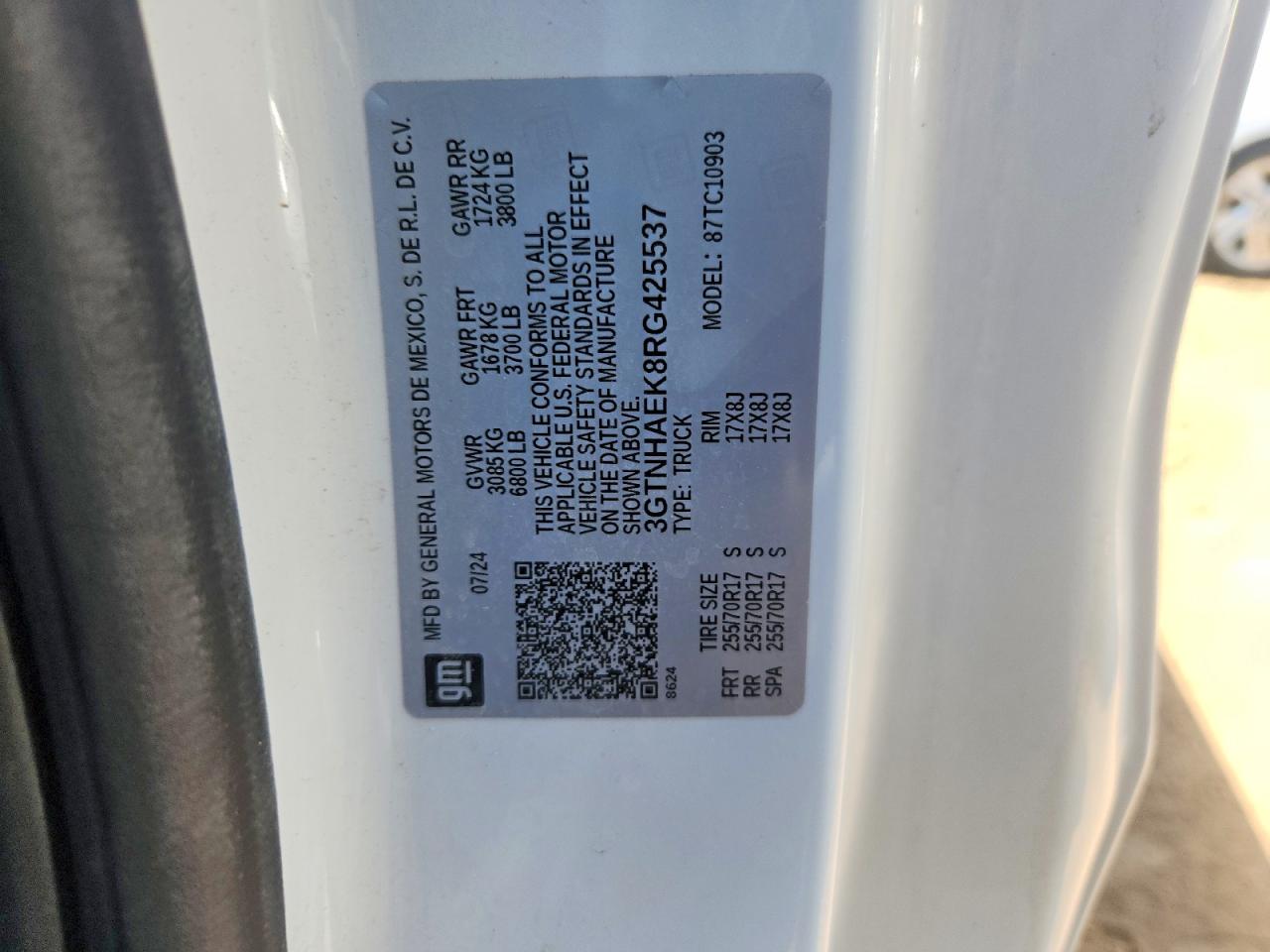 2024 Gmc Sierra C1500 White vin: 3GTNHAEK8RG425537