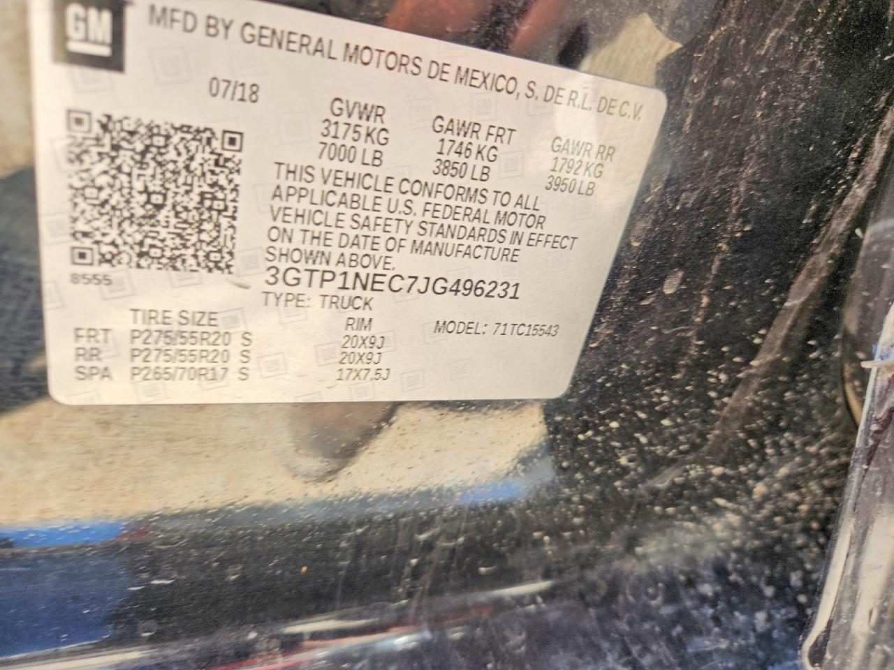 2018 Gmc Sierra C1500 Slt Black vin: 3GTP1NEC7JG496231