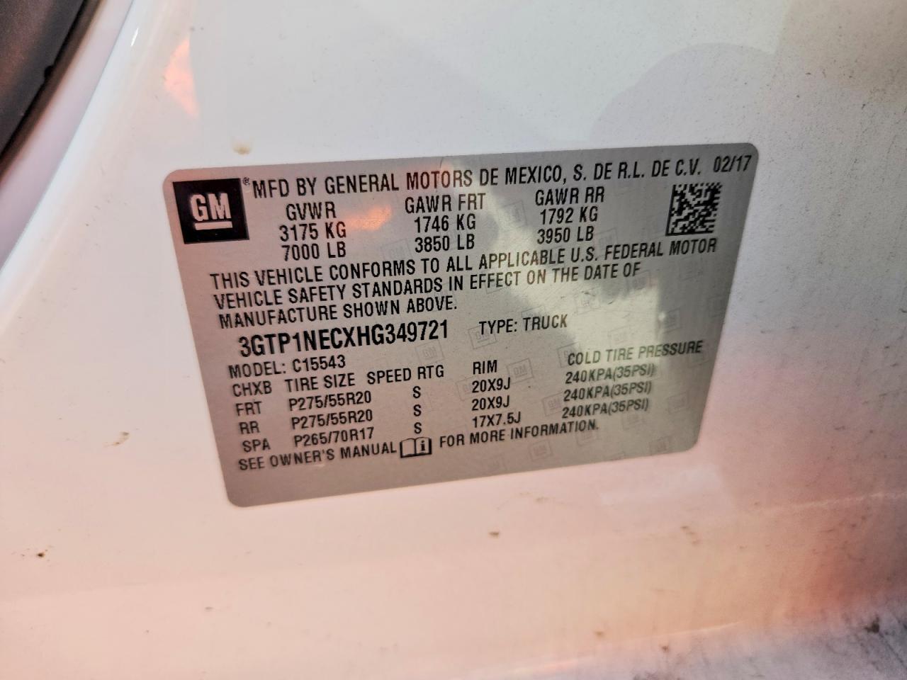 2017 Gmc Sierra C1500 Slt Белый vin: 3GTP1NECXHG349721