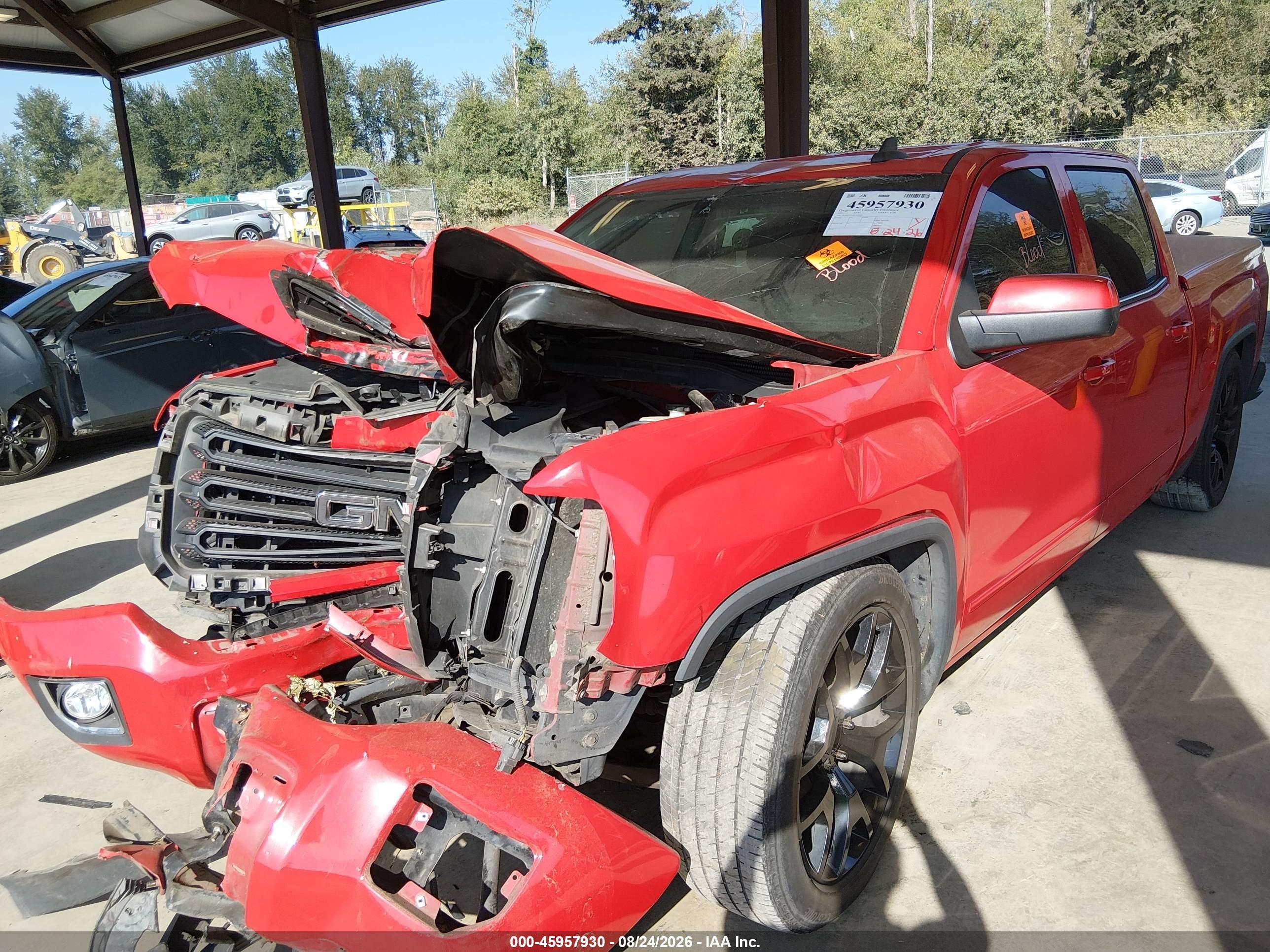 2015 Gmc Sierra 1500 Sle Красный vin: 3GTP1UEC0FG225495