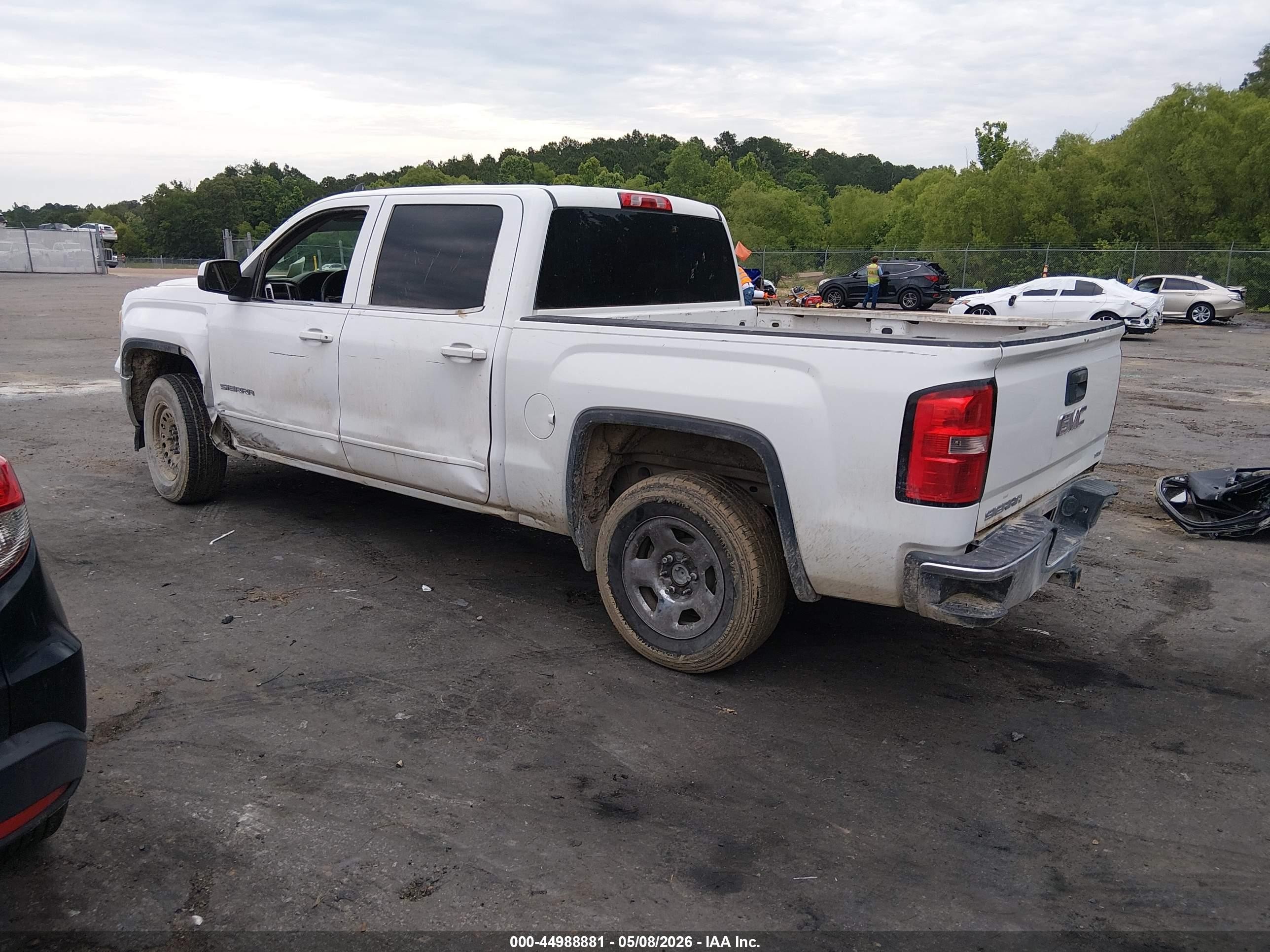 2015 Gmc Sierra 1500 Sle White vin: 3GTP1UEC1FG428122
