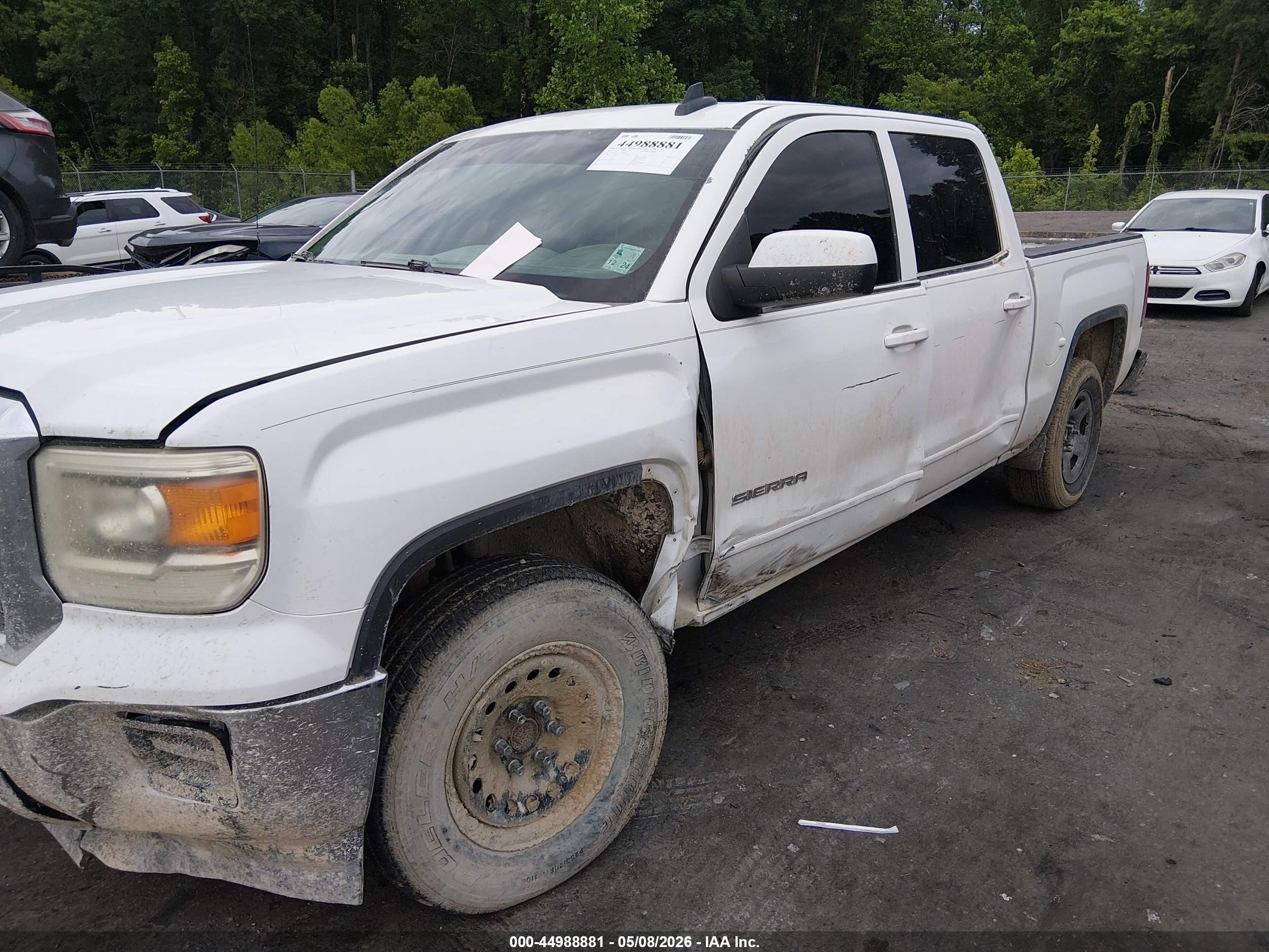 2015 Gmc Sierra 1500 Sle White vin: 3GTP1UEC1FG428122