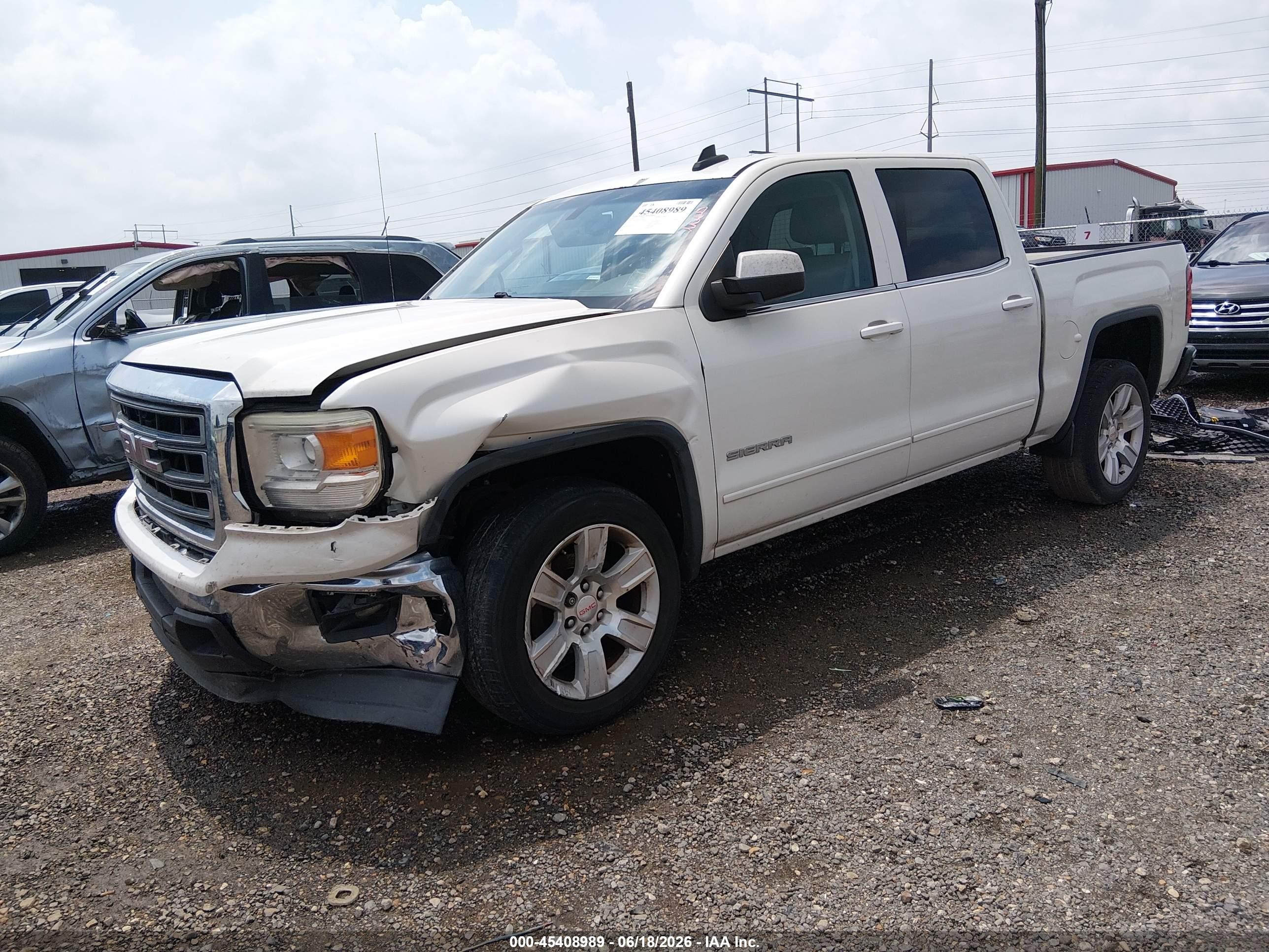 2015 Gmc Sierra 1500 Sle White vin: 3GTP1UEC3FG165843