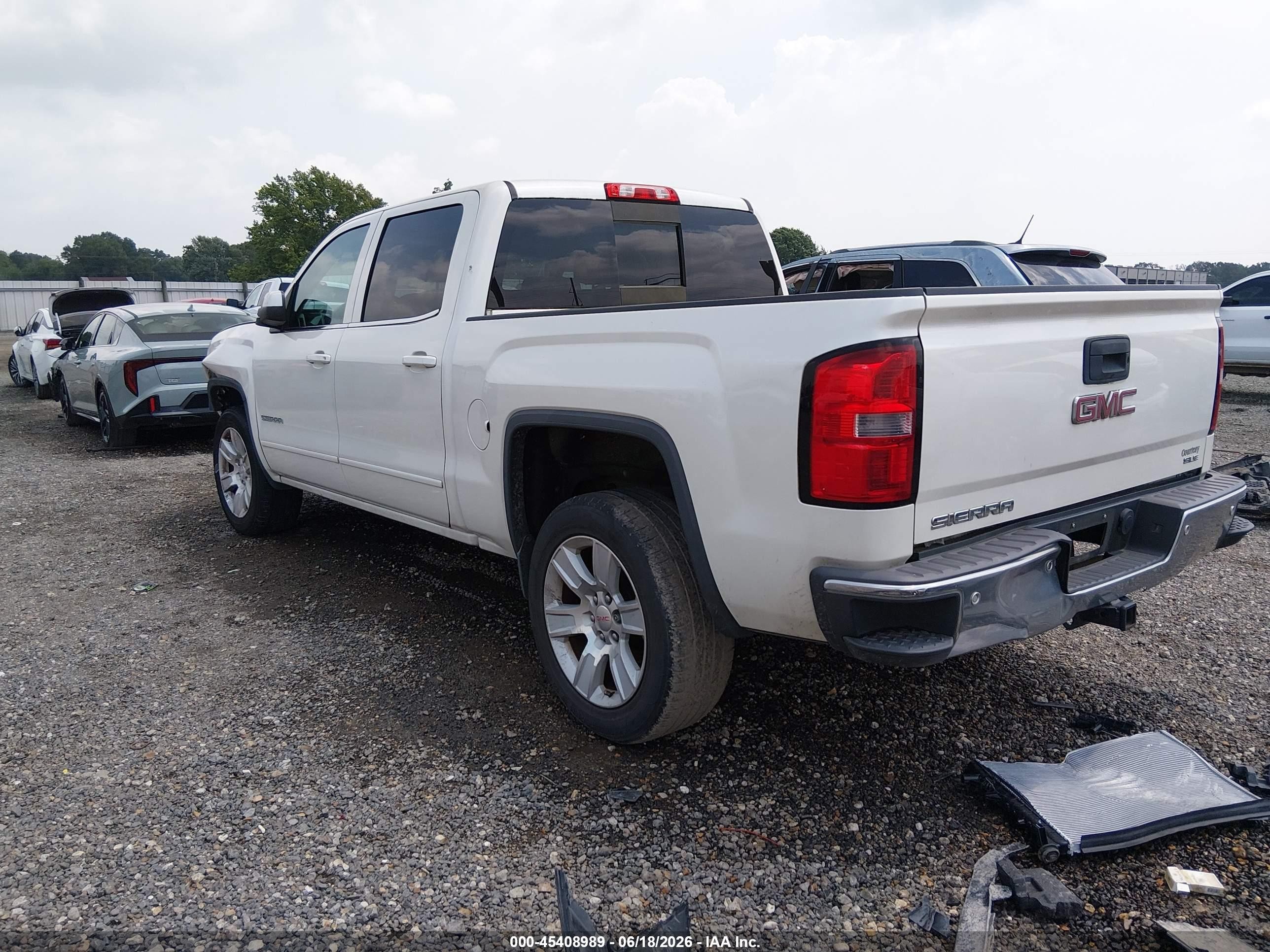 2015 Gmc Sierra 1500 Sle White vin: 3GTP1UEC3FG165843