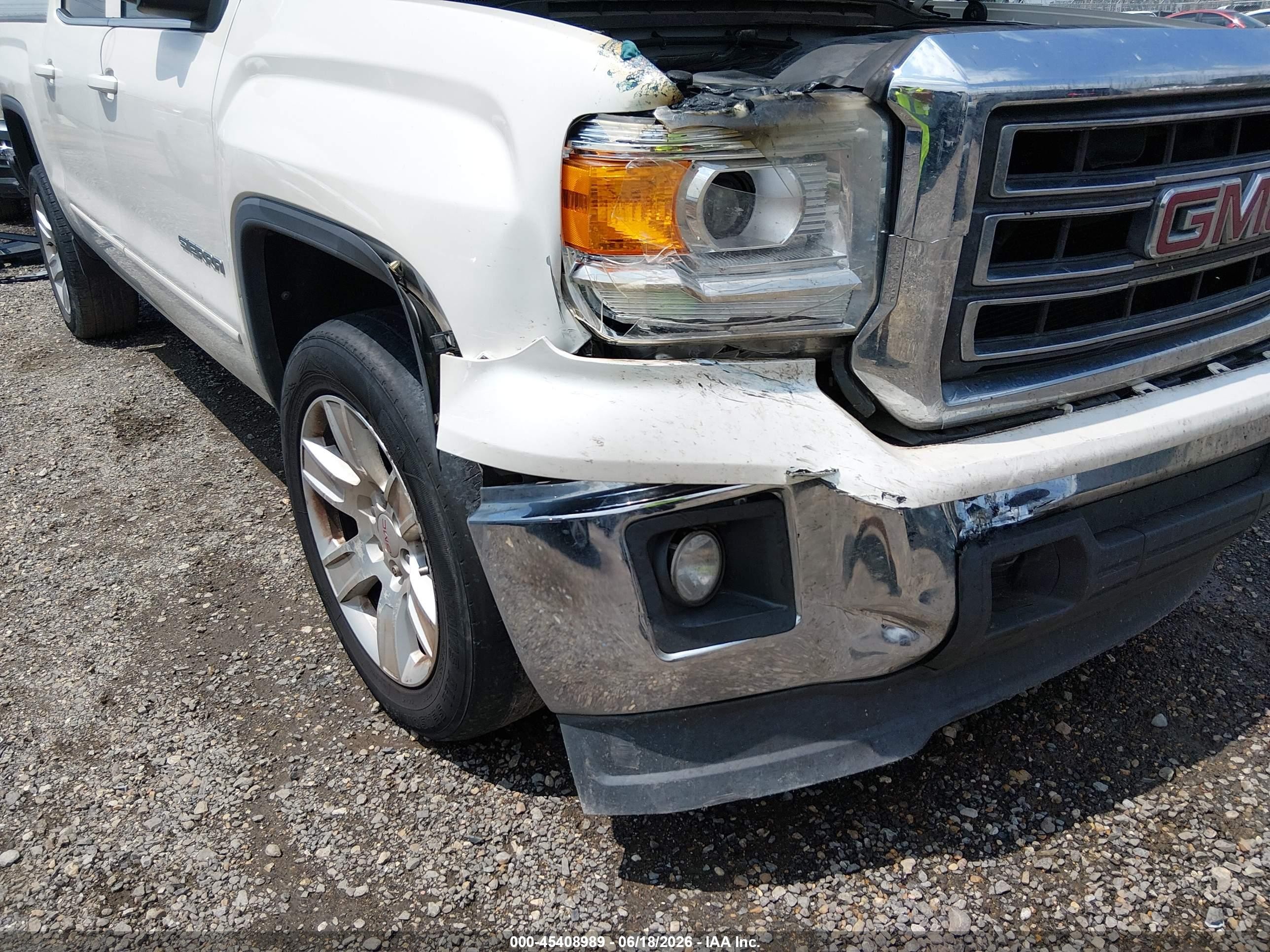 2015 Gmc Sierra 1500 Sle White vin: 3GTP1UEC3FG165843