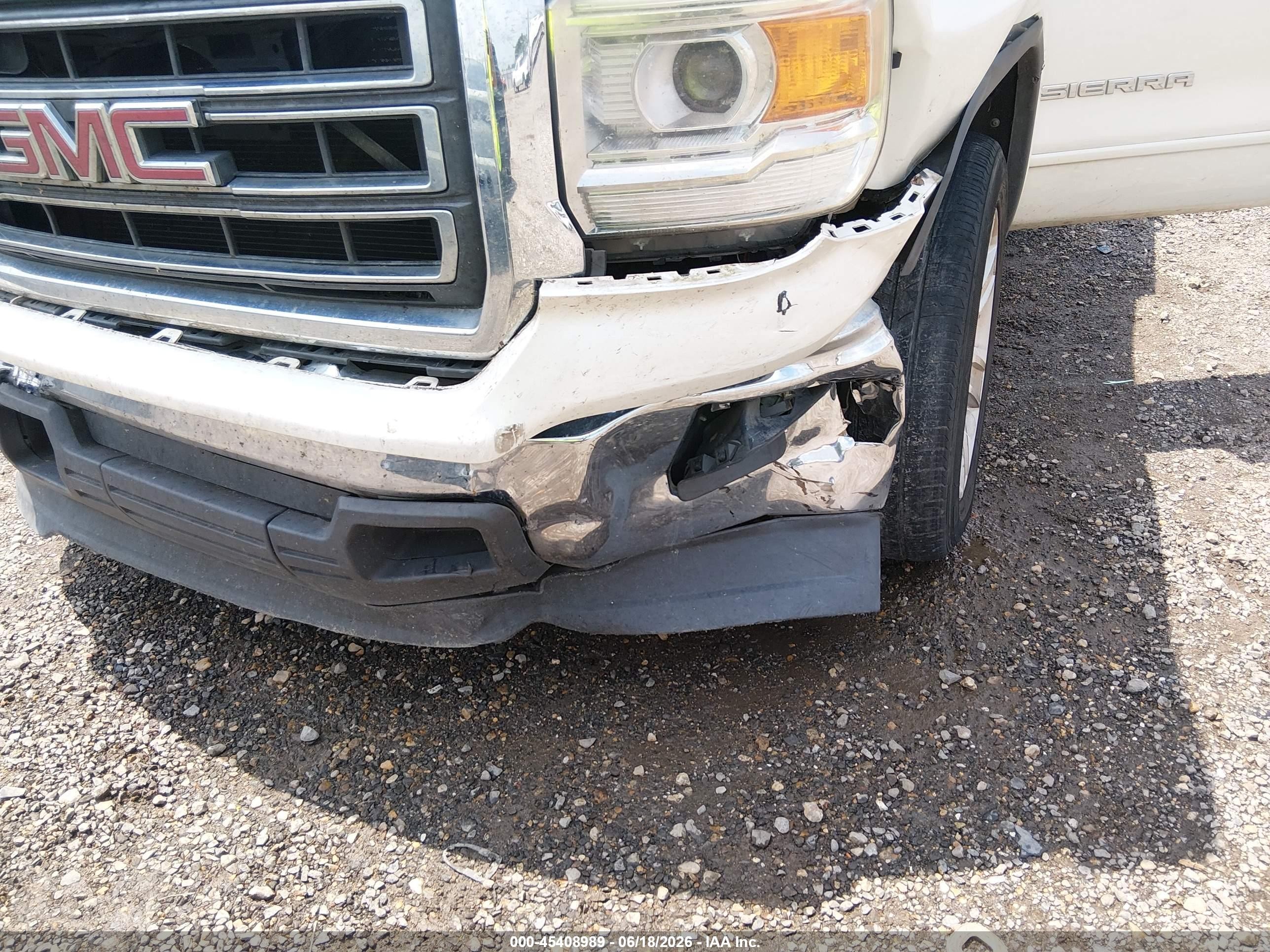 2015 Gmc Sierra 1500 Sle White vin: 3GTP1UEC3FG165843