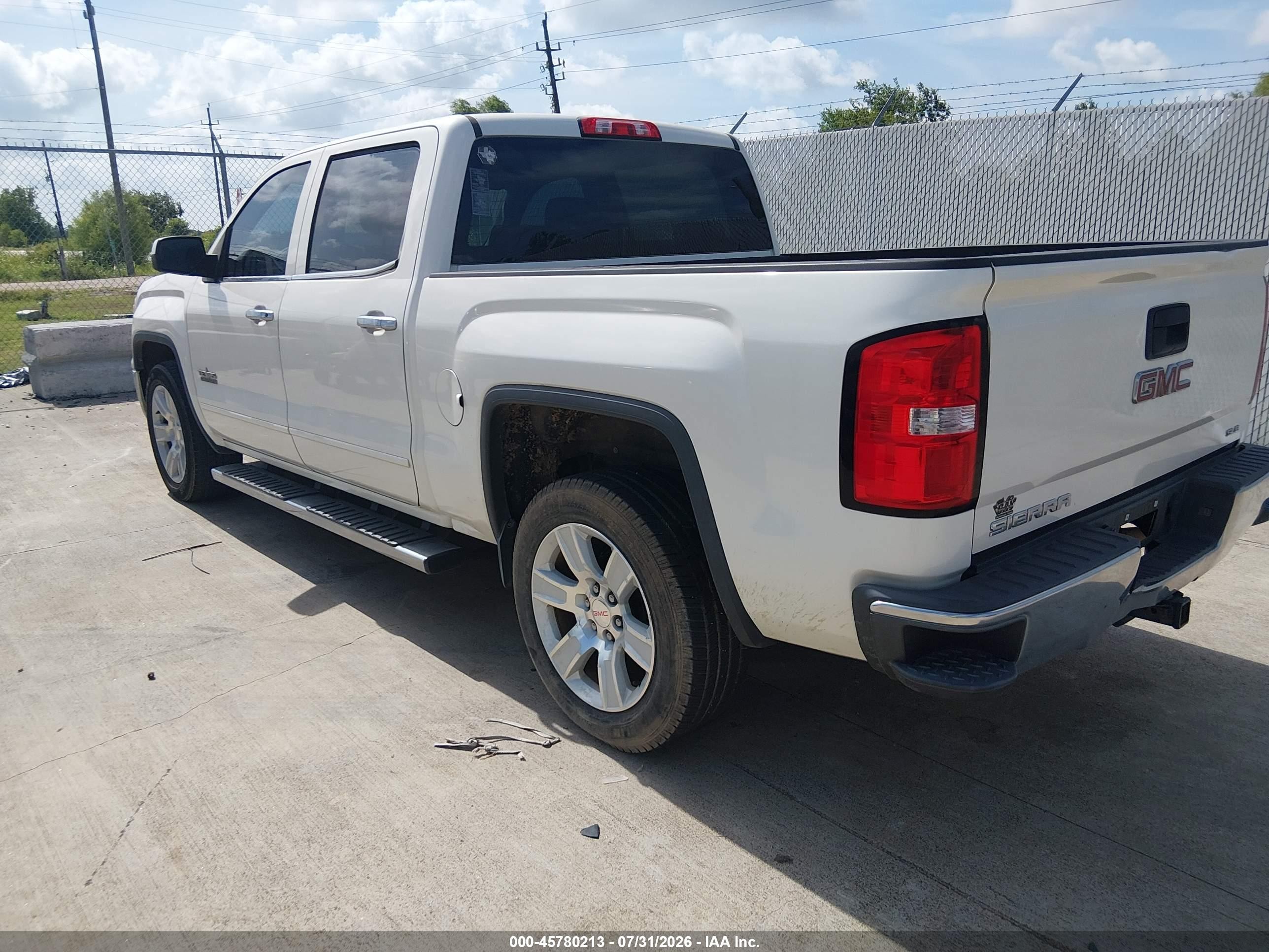 2015 Gmc Sierra 1500 Sle White vin: 3GTP1UEC3FG263853