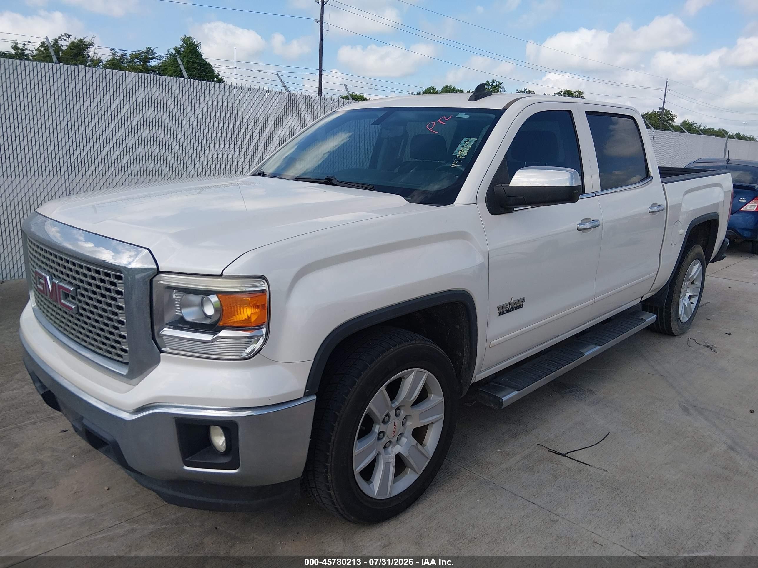 2015 Gmc Sierra 1500 Sle White vin: 3GTP1UEC3FG263853