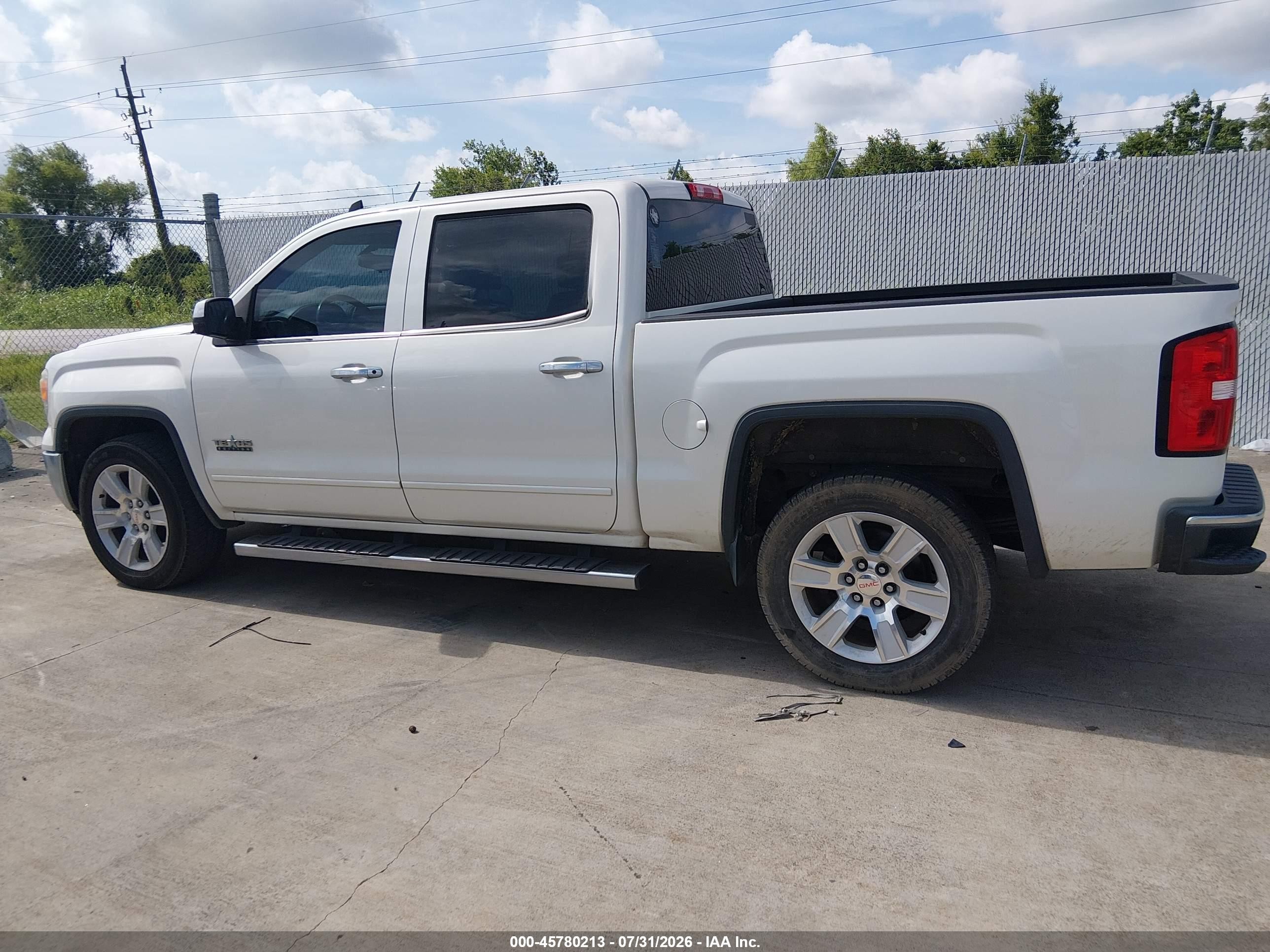 2015 Gmc Sierra 1500 Sle White vin: 3GTP1UEC3FG263853