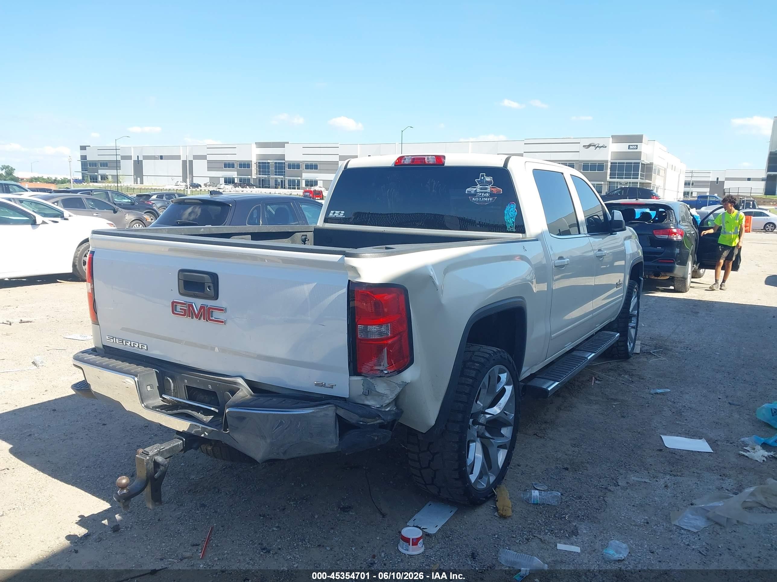 2015 Gmc Sierra 1500 Sle White vin: 3GTP1UEC3FG346361