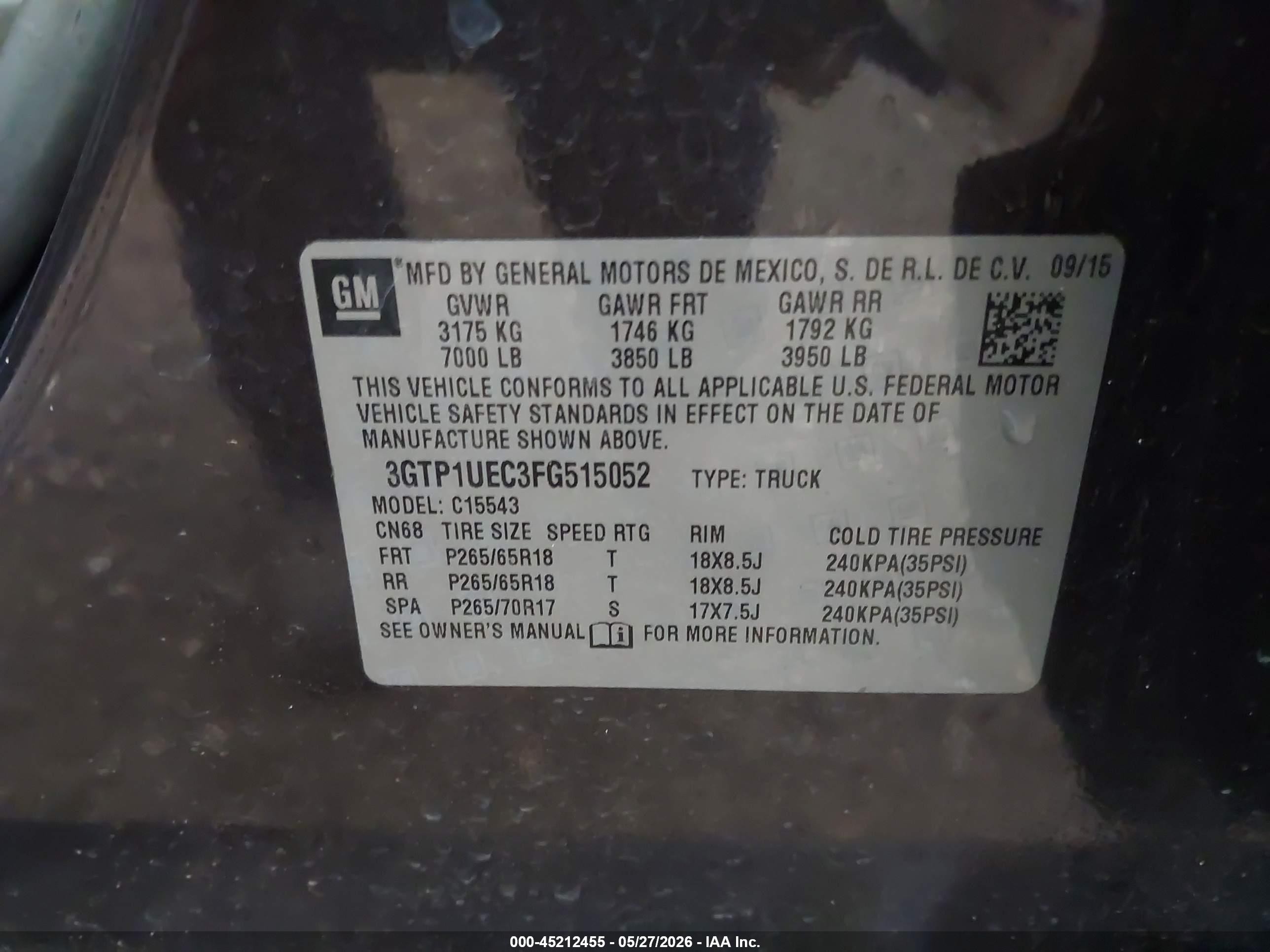 2015 Gmc Sierra 1500 Sle Gray vin: 3GTP1UEC3FG515052