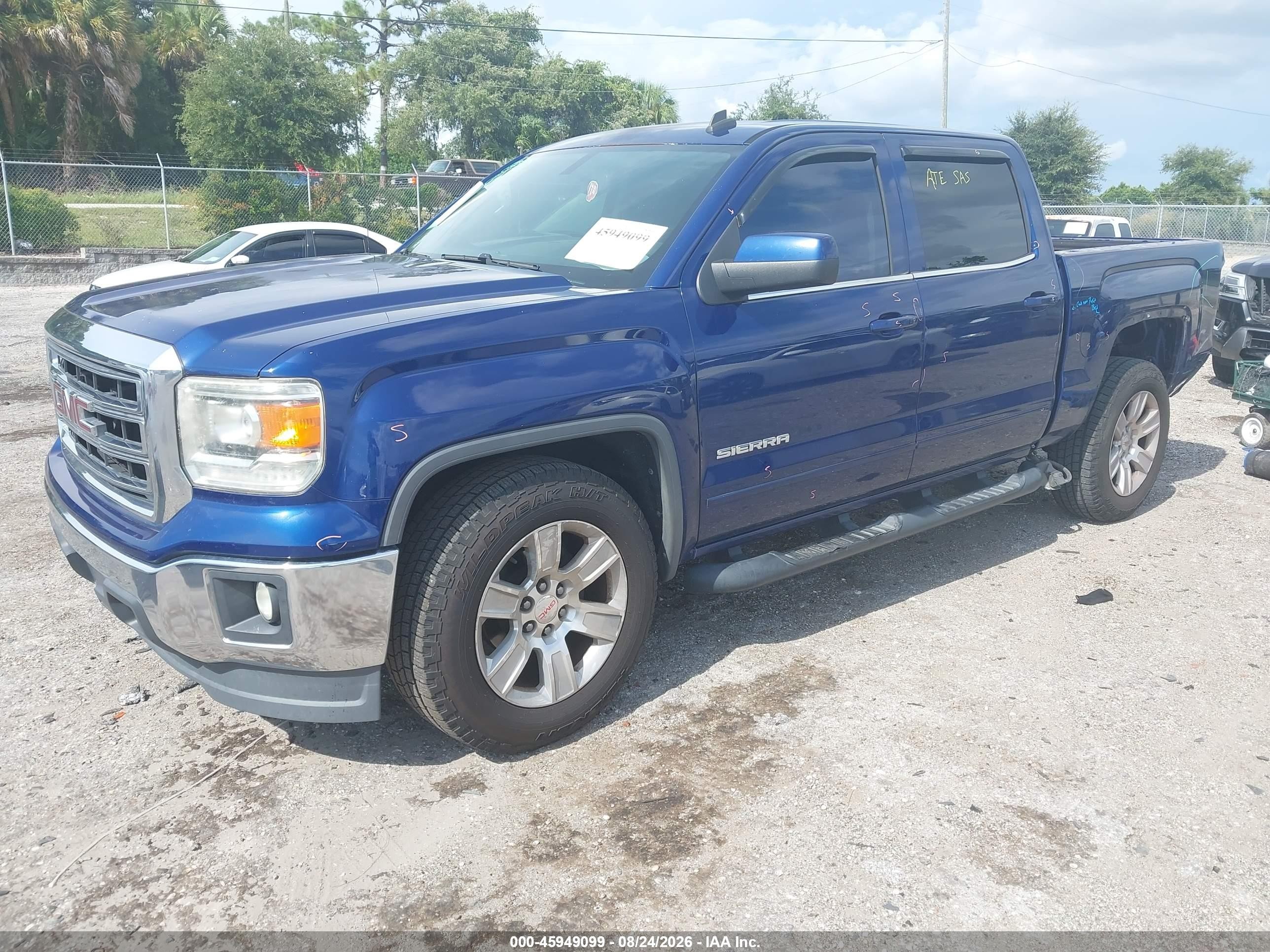 2014 Gmc Sierra 1500 Sle Dark Blue vin: 3GTP1UEC4EG206124