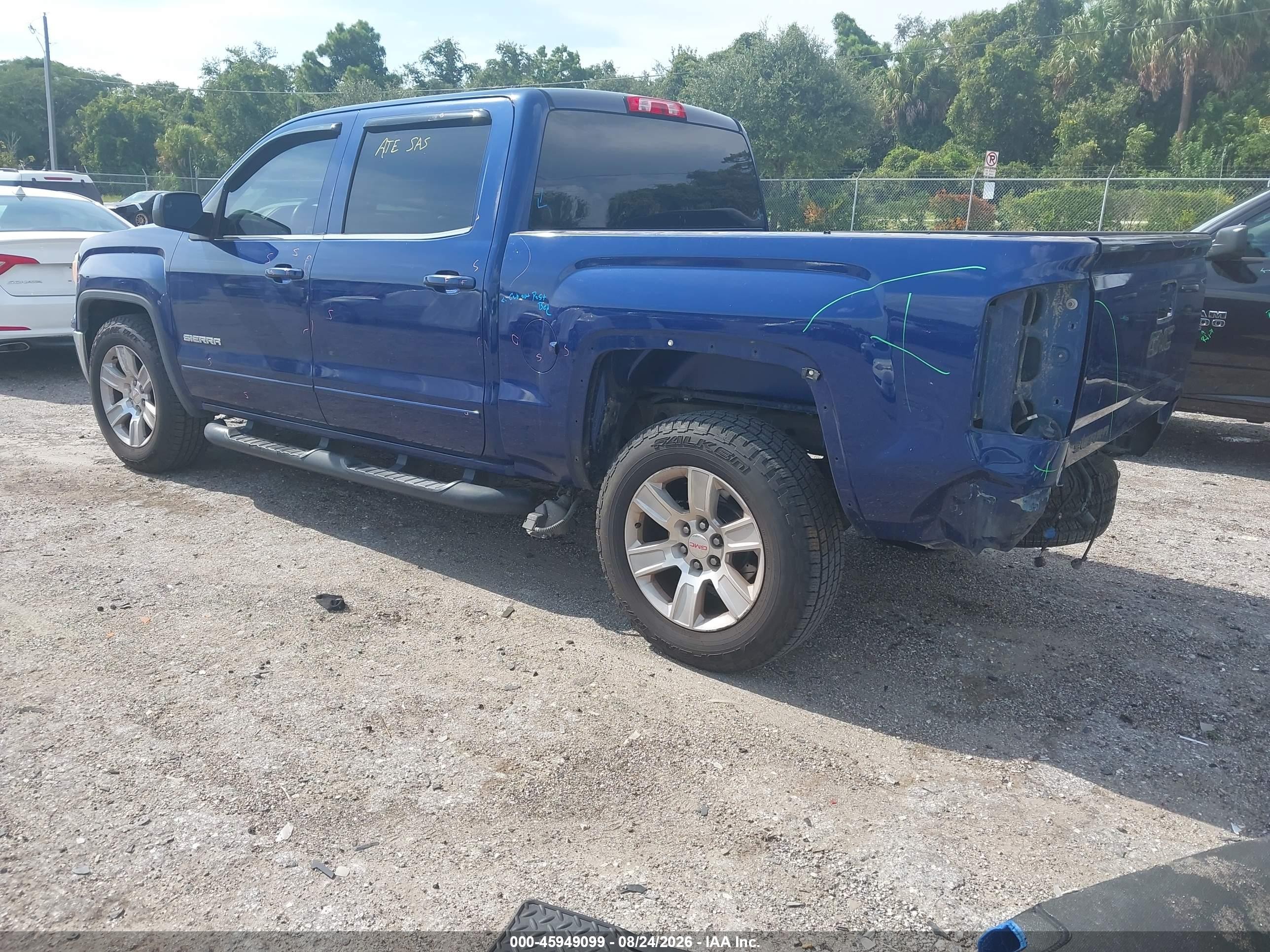 2014 Gmc Sierra 1500 Sle Dark Blue vin: 3GTP1UEC4EG206124
