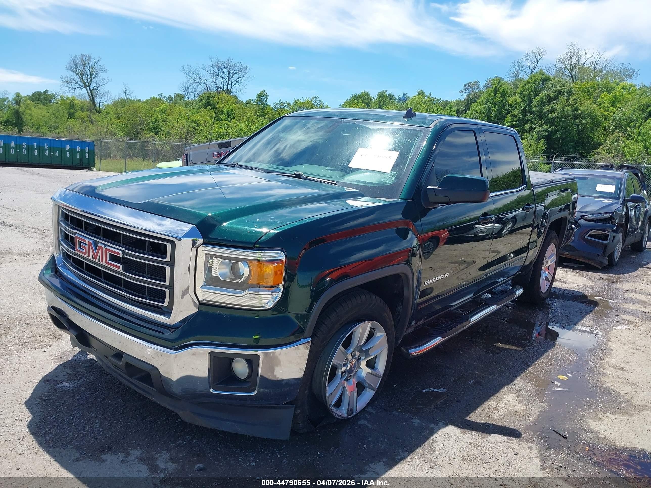 2014 Gmc Sierra 1500 Sle Зеленый vin: 3GTP1UEC4EG435063