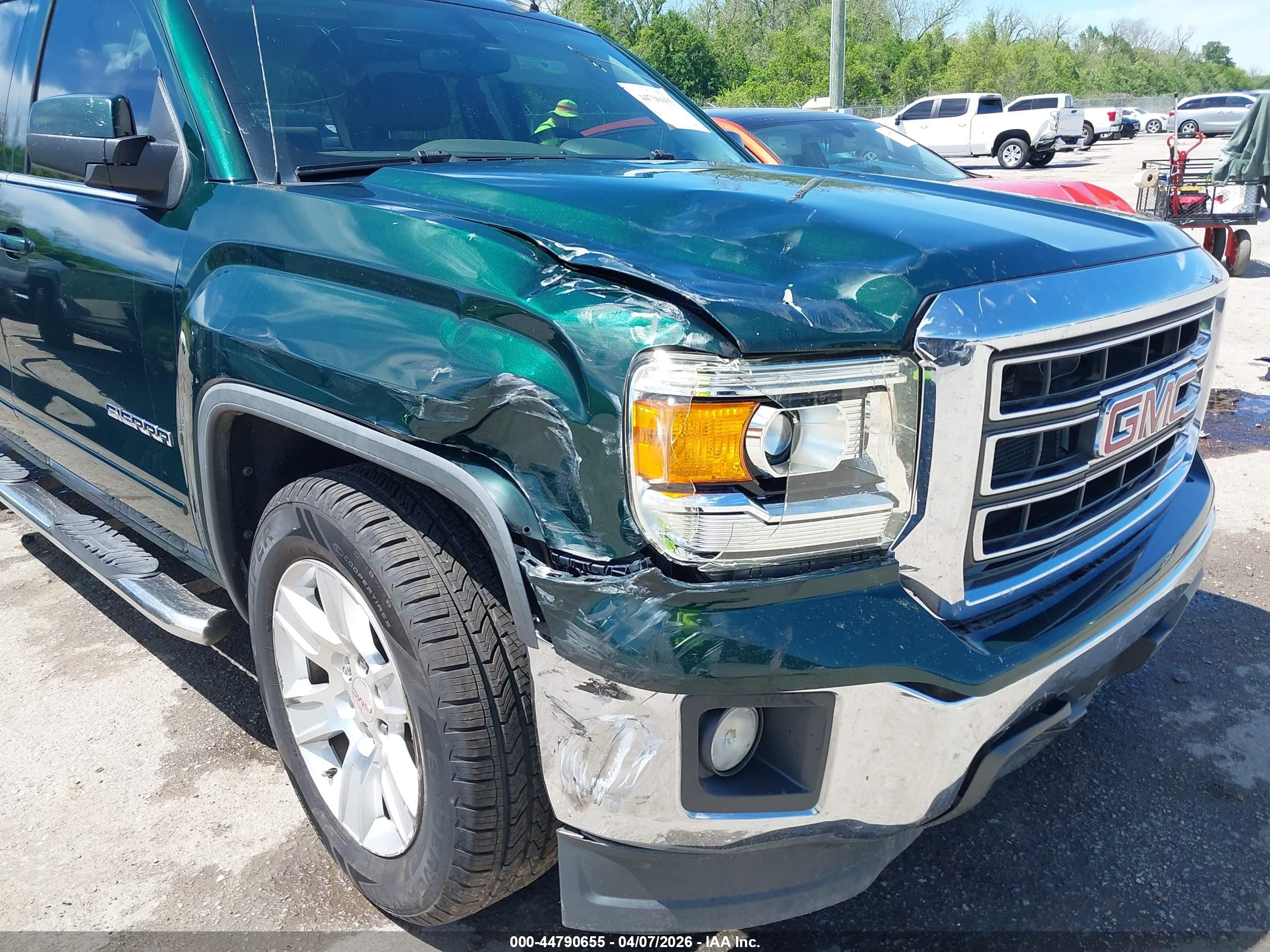 2014 Gmc Sierra 1500 Sle Зеленый vin: 3GTP1UEC4EG435063