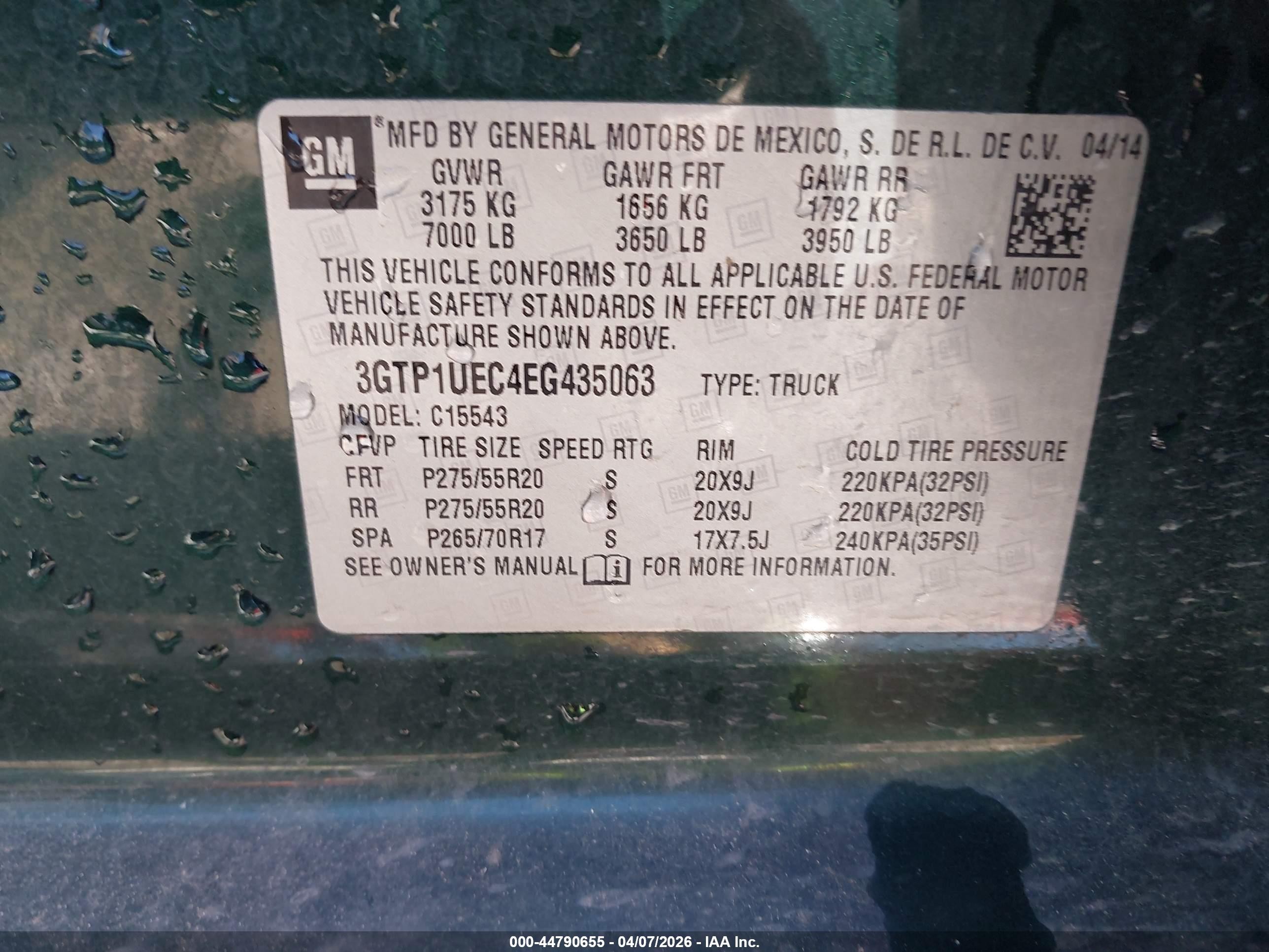 2014 Gmc Sierra 1500 Sle Зеленый vin: 3GTP1UEC4EG435063