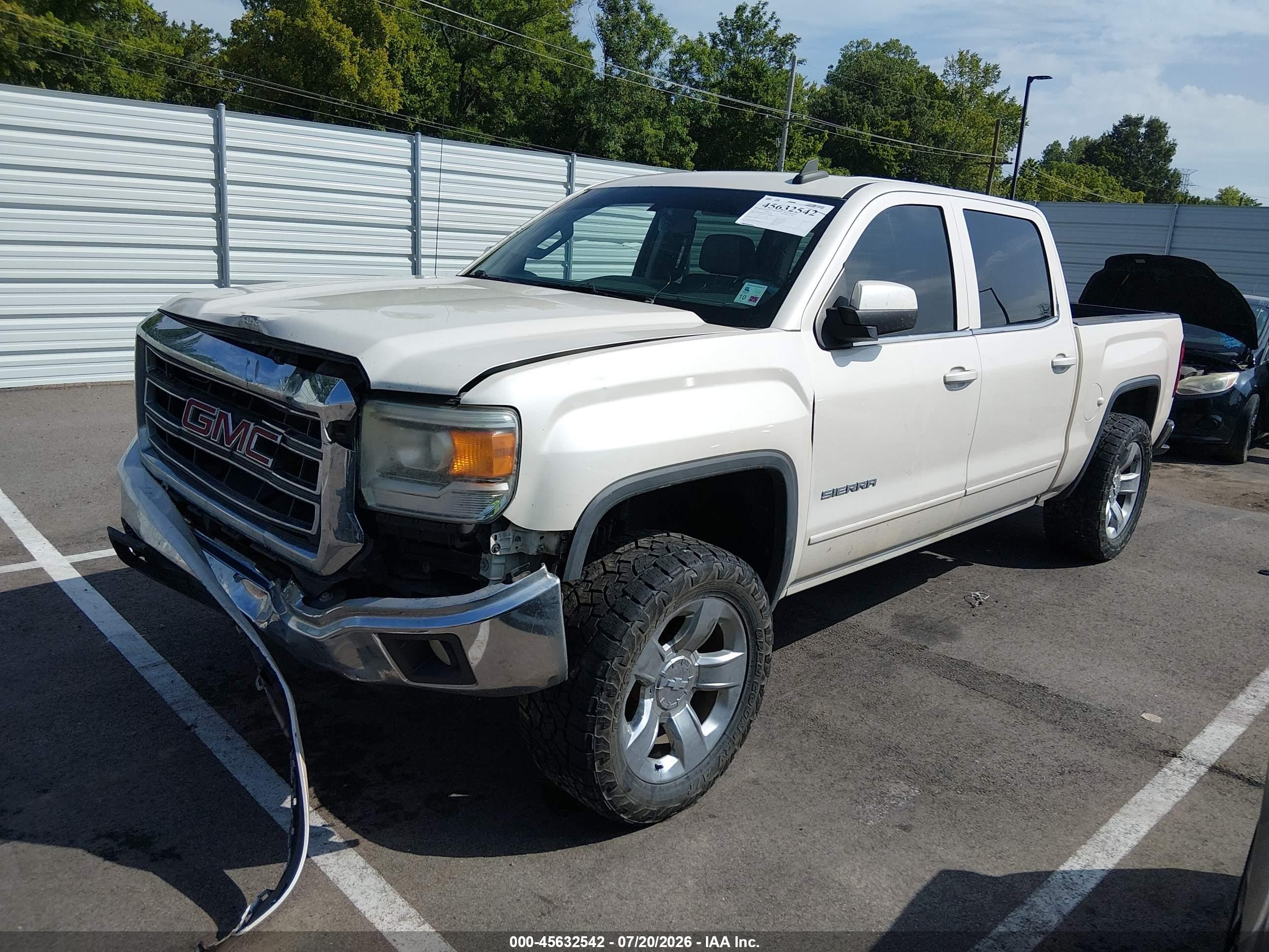 2015 Gmc Sierra 1500 Sle White vin: 3GTP1UEC5FG109564