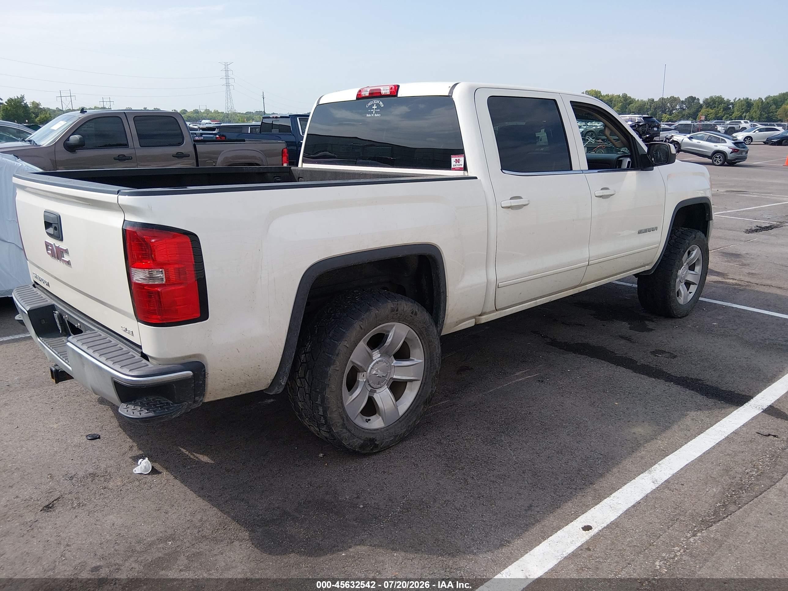 2015 Gmc Sierra 1500 Sle White vin: 3GTP1UEC5FG109564