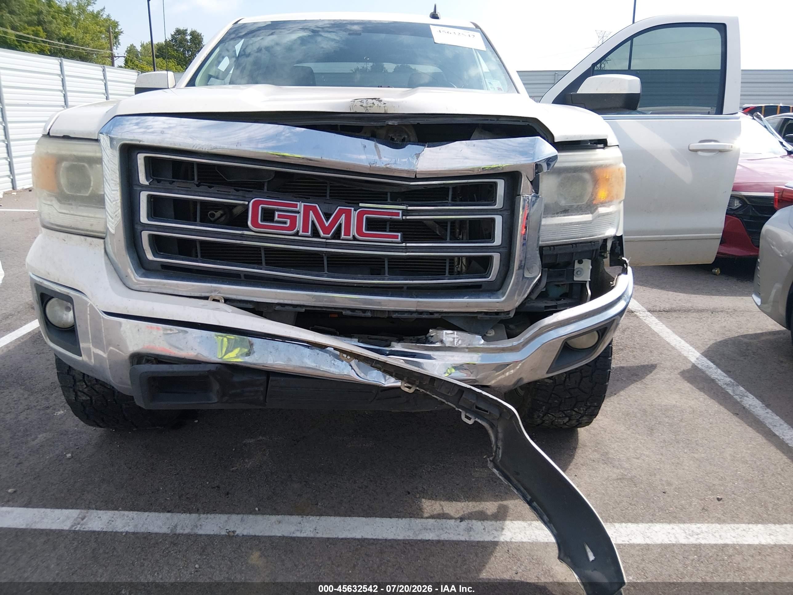 2015 Gmc Sierra 1500 Sle White vin: 3GTP1UEC5FG109564
