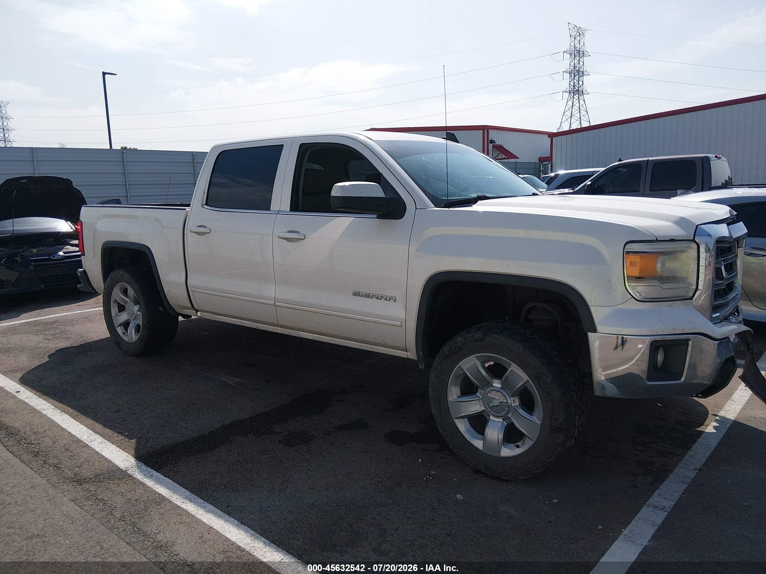 2015 Gmc Sierra 1500 Sle White vin: 3GTP1UEC5FG109564