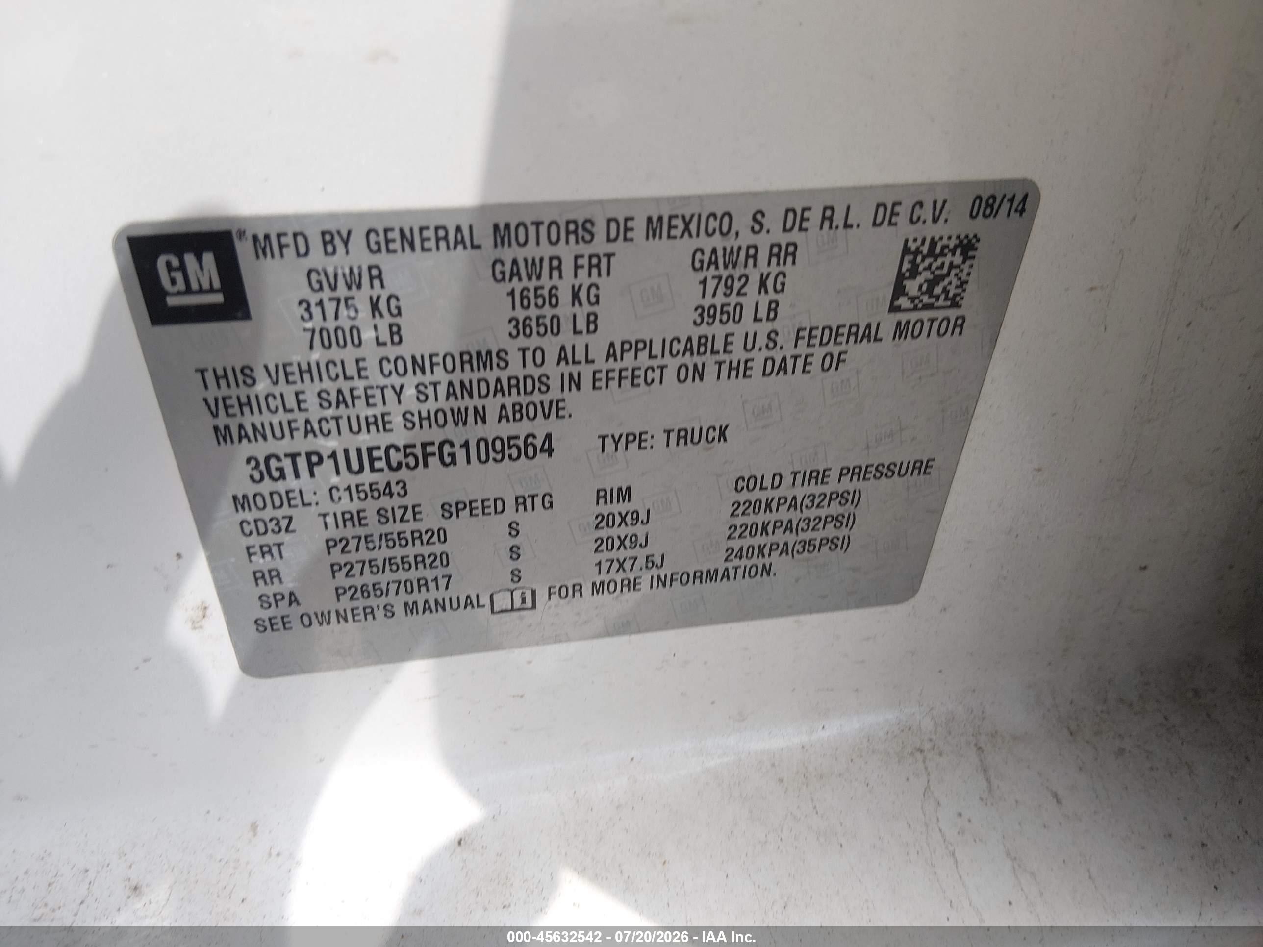 2015 Gmc Sierra 1500 Sle White vin: 3GTP1UEC5FG109564