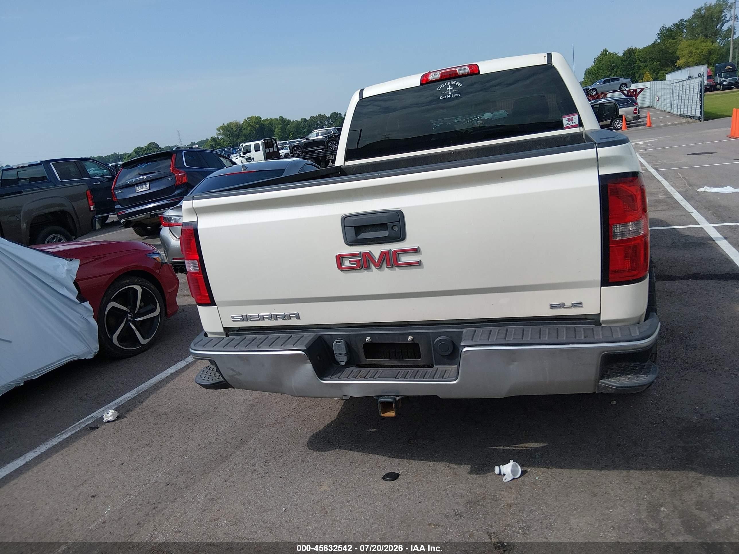 2015 Gmc Sierra 1500 Sle White vin: 3GTP1UEC5FG109564
