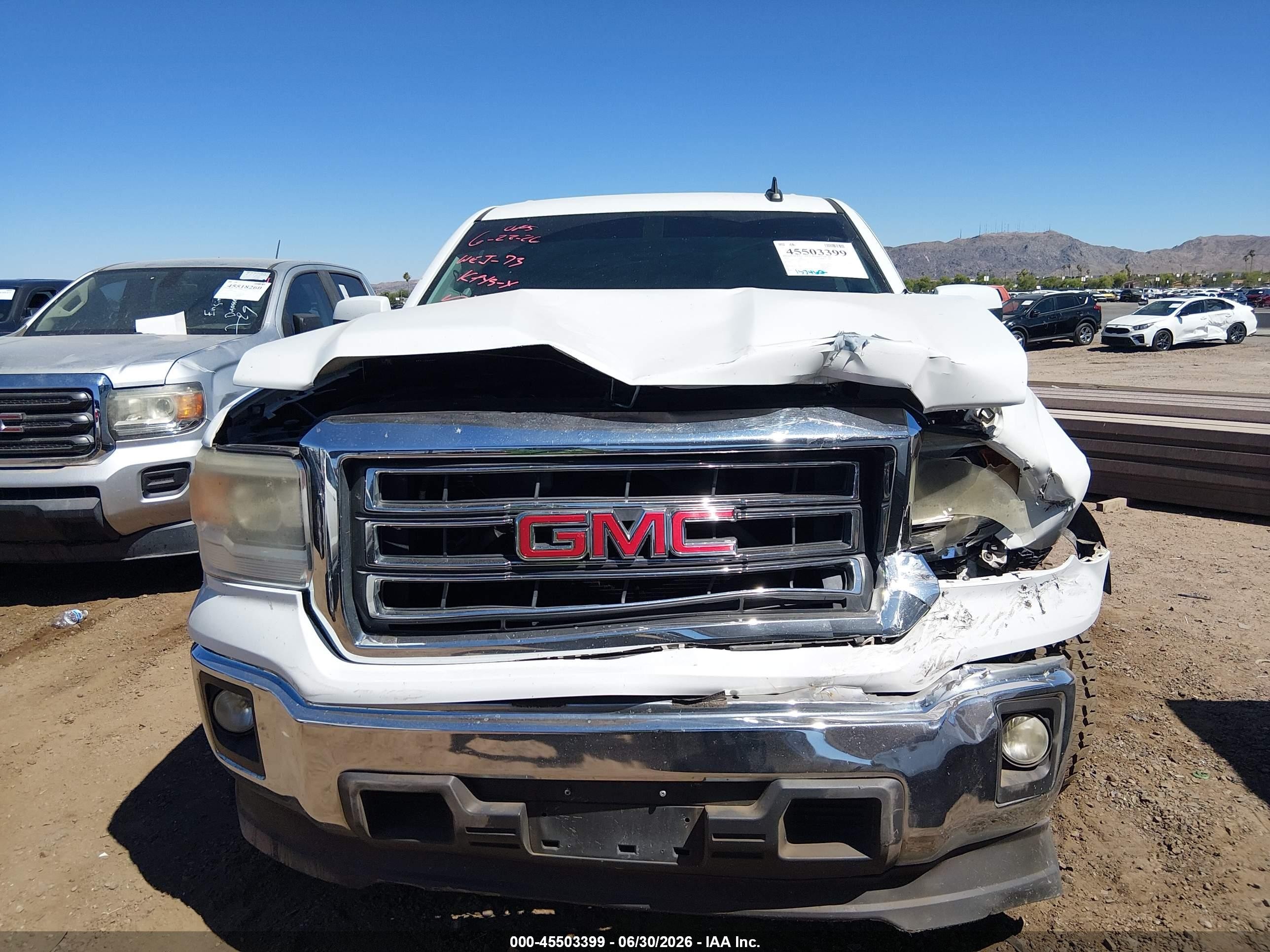 2015 Gmc Sierra 1500 Sle White vin: 3GTP1UEC5FG458353
