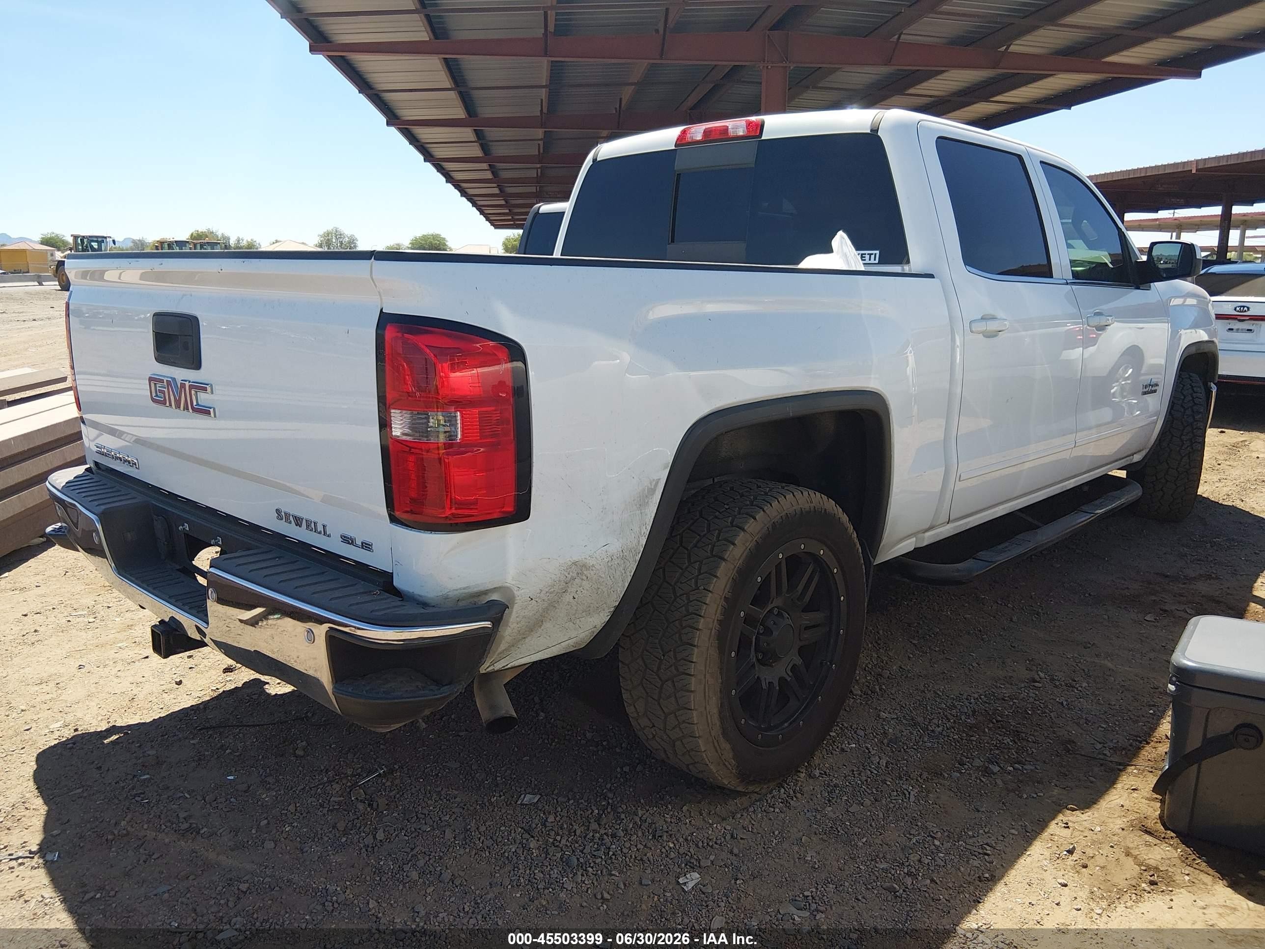 2015 Gmc Sierra 1500 Sle White vin: 3GTP1UEC5FG458353