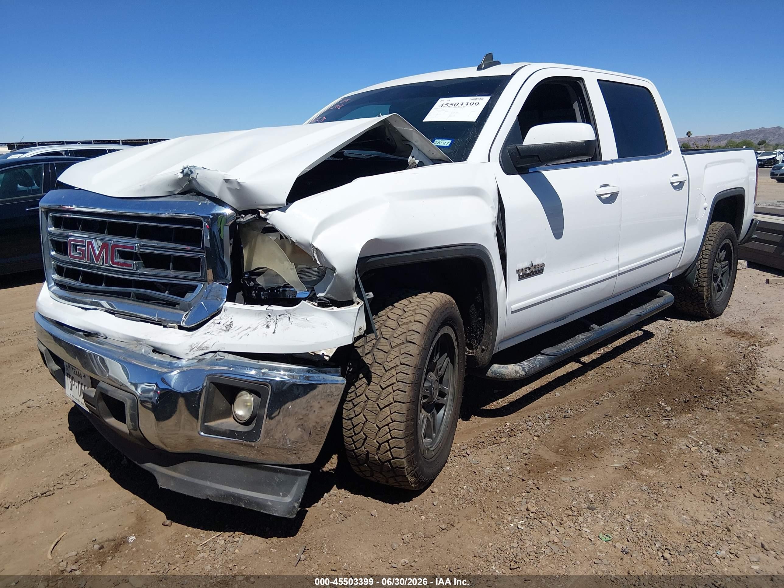 2015 Gmc Sierra 1500 Sle White vin: 3GTP1UEC5FG458353