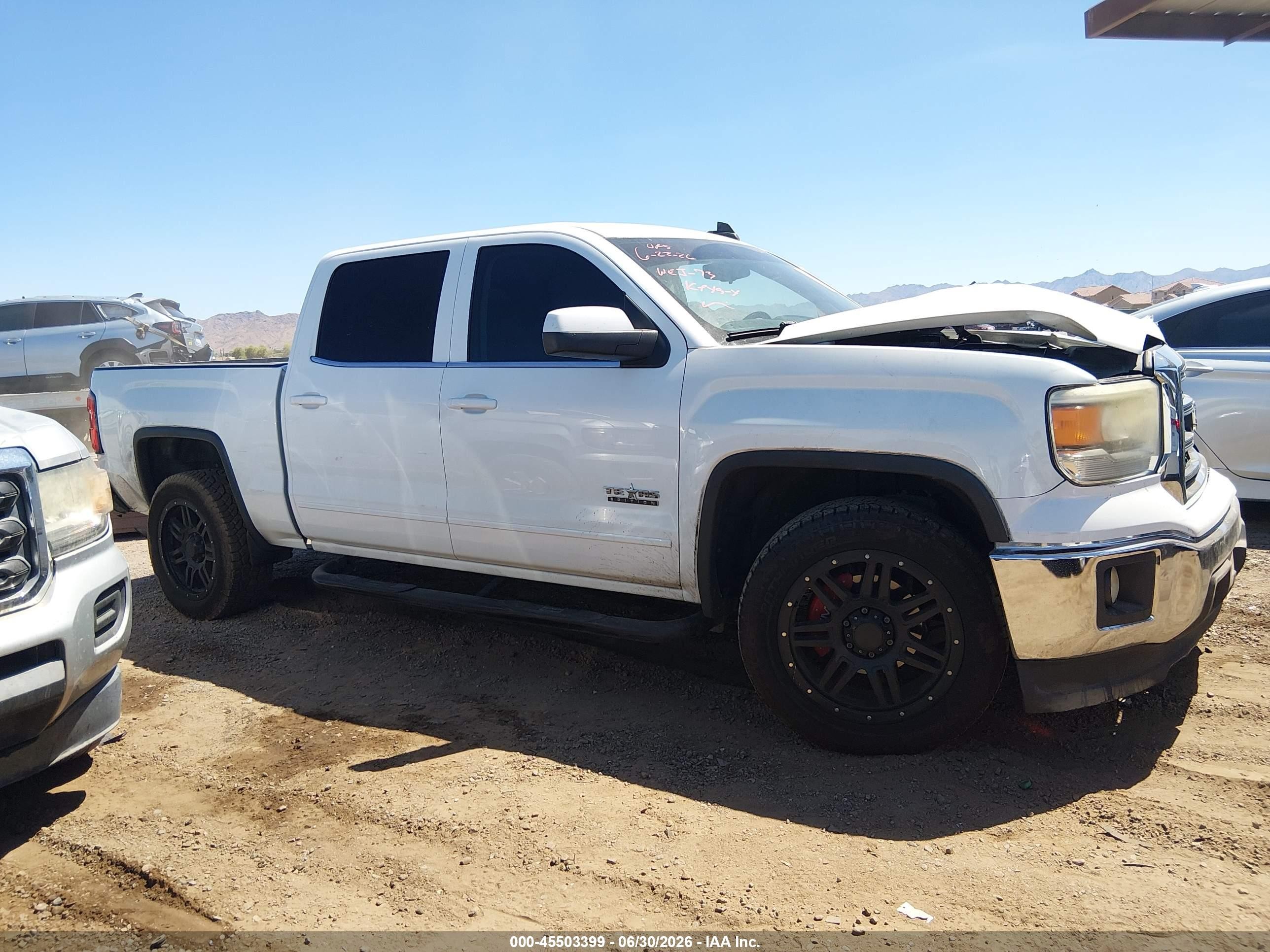 2015 Gmc Sierra 1500 Sle White vin: 3GTP1UEC5FG458353
