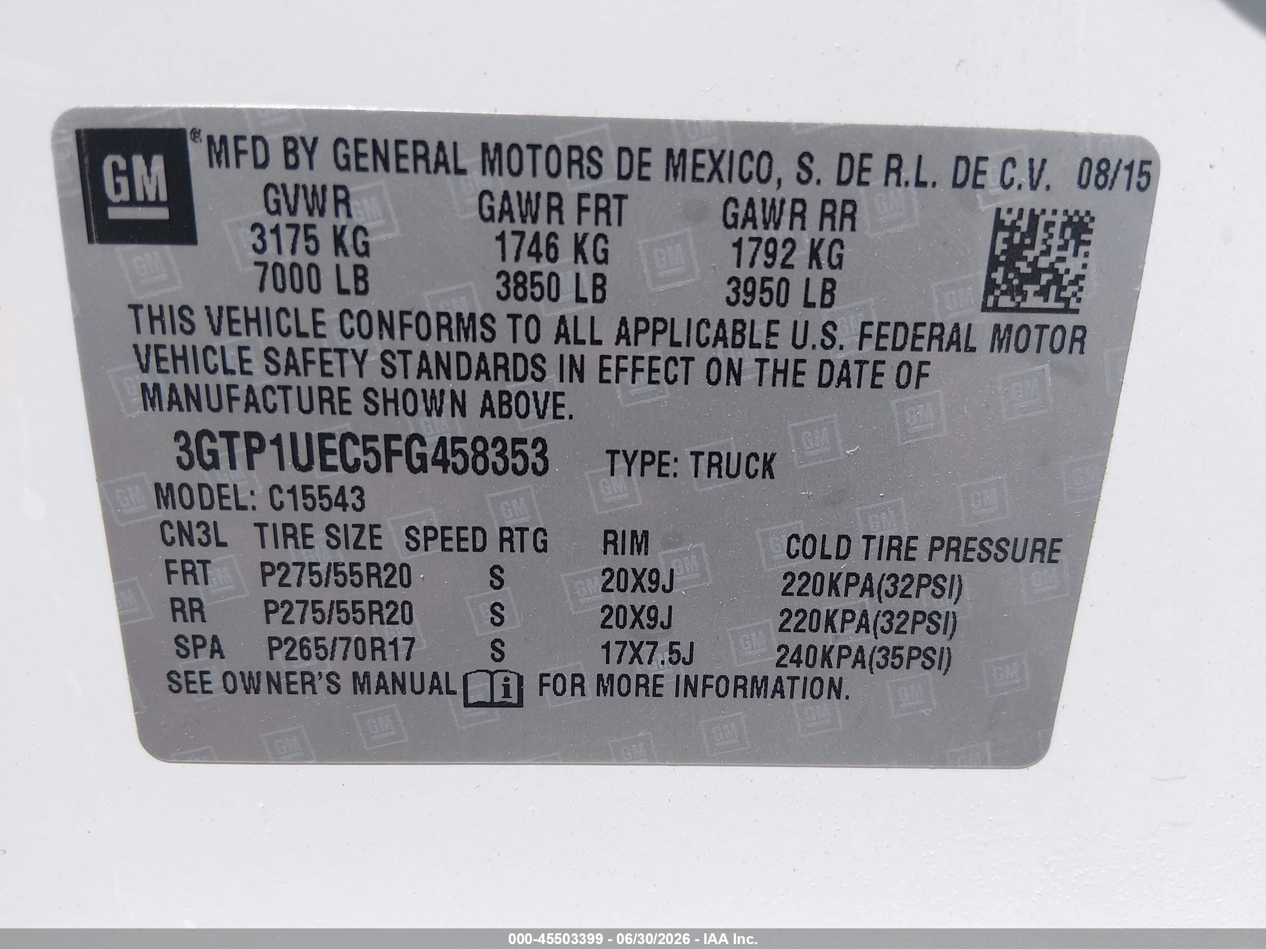 2015 Gmc Sierra 1500 Sle White vin: 3GTP1UEC5FG458353