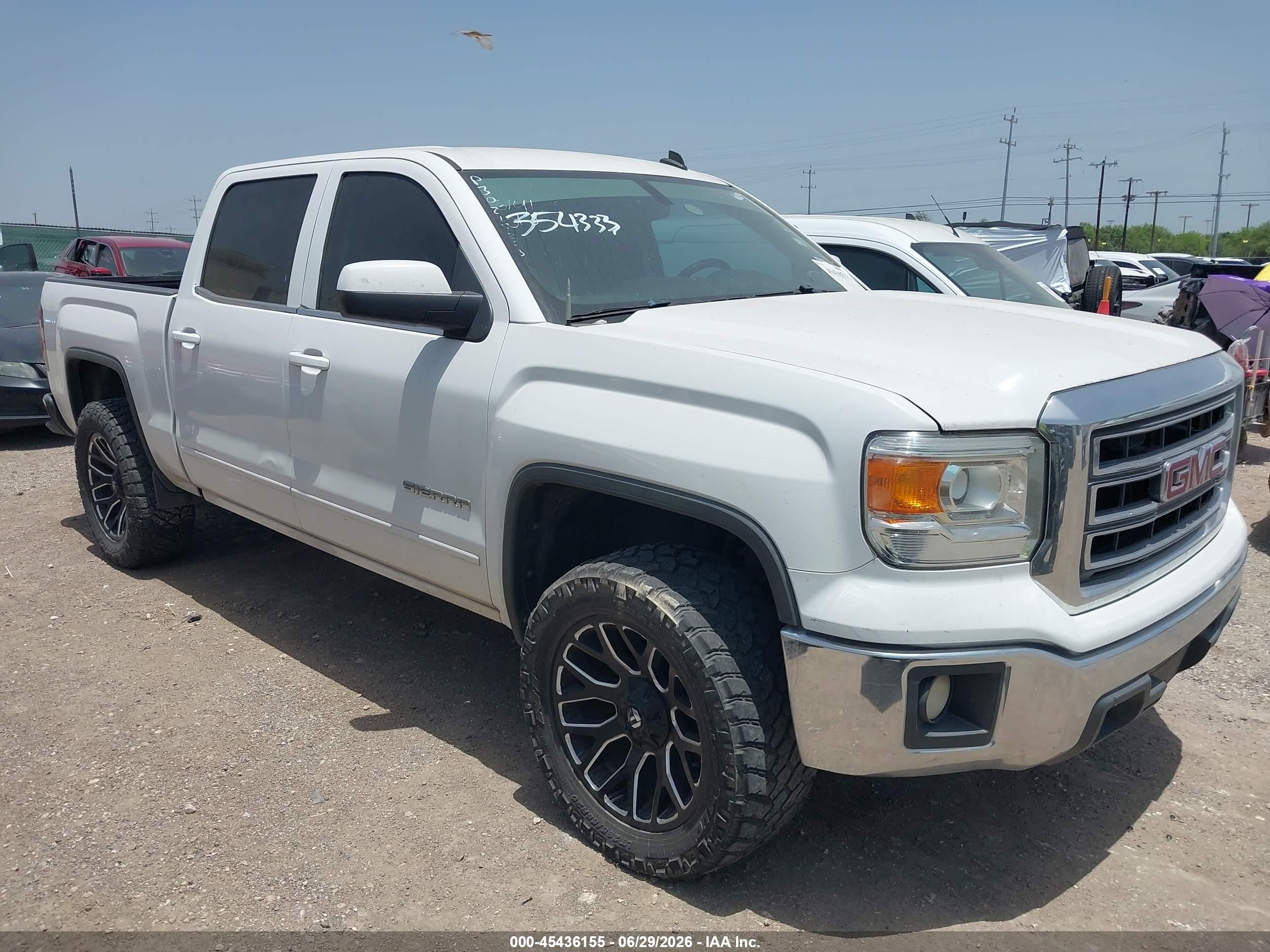 2014 Gmc Sierra 1500 Sle White vin: 3GTP1UEC7EG354333