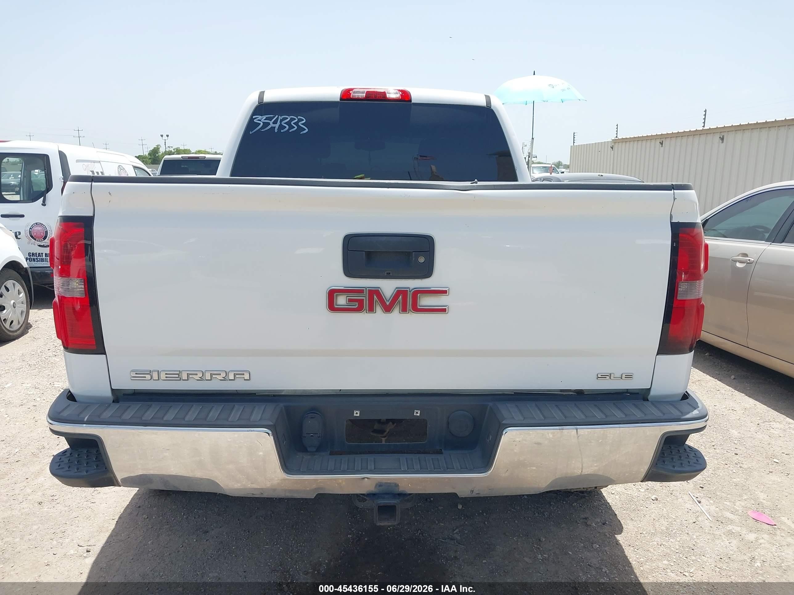 2014 Gmc Sierra 1500 Sle White vin: 3GTP1UEC7EG354333