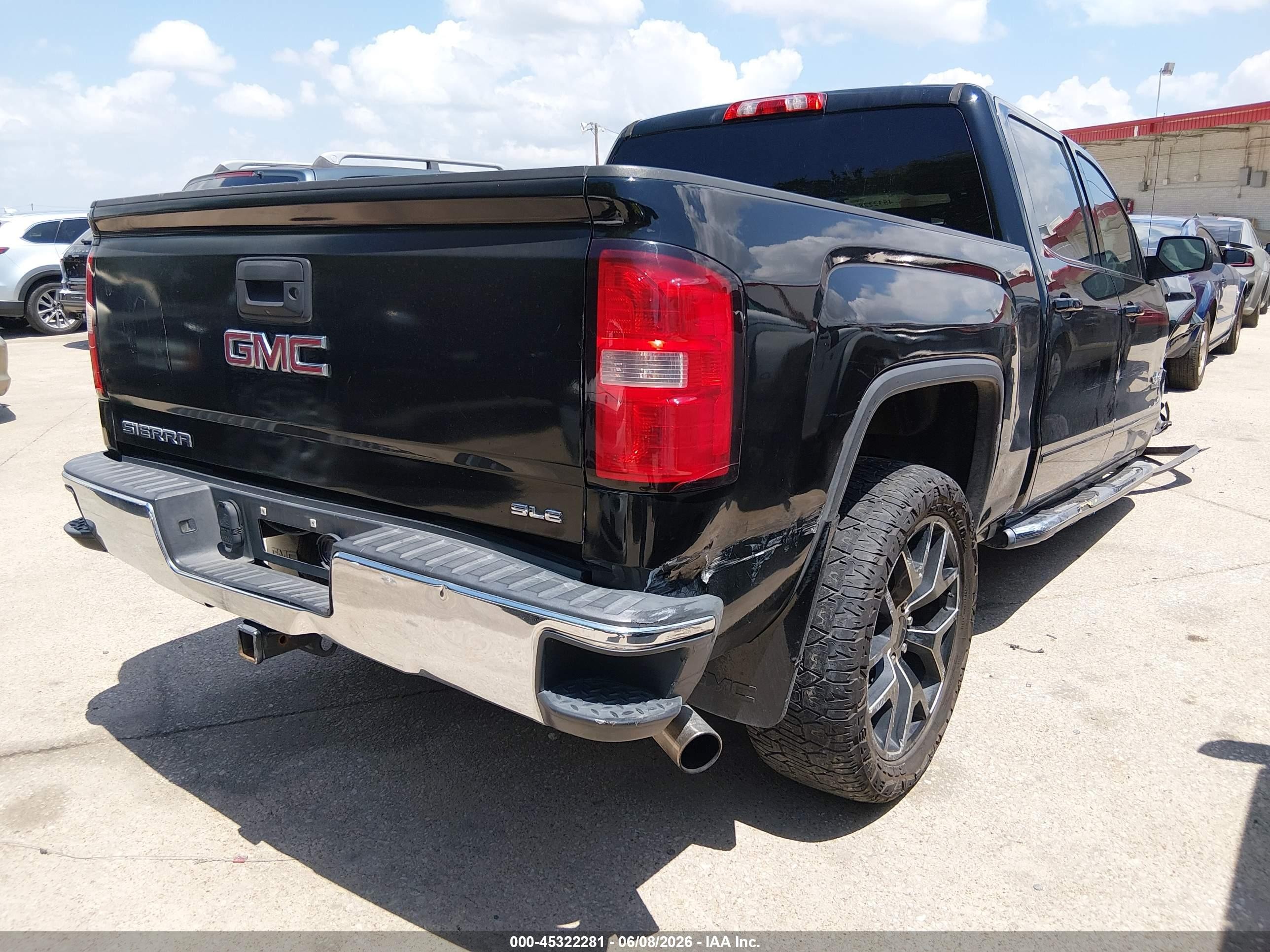 2015 Gmc Sierra 1500 Sle Black vin: 3GTP1UEC8FG415982