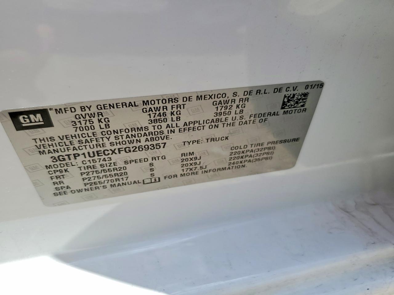 2015 Gmc Sierra C1500 Sle Белый vin: 3GTP1UECXFG269357