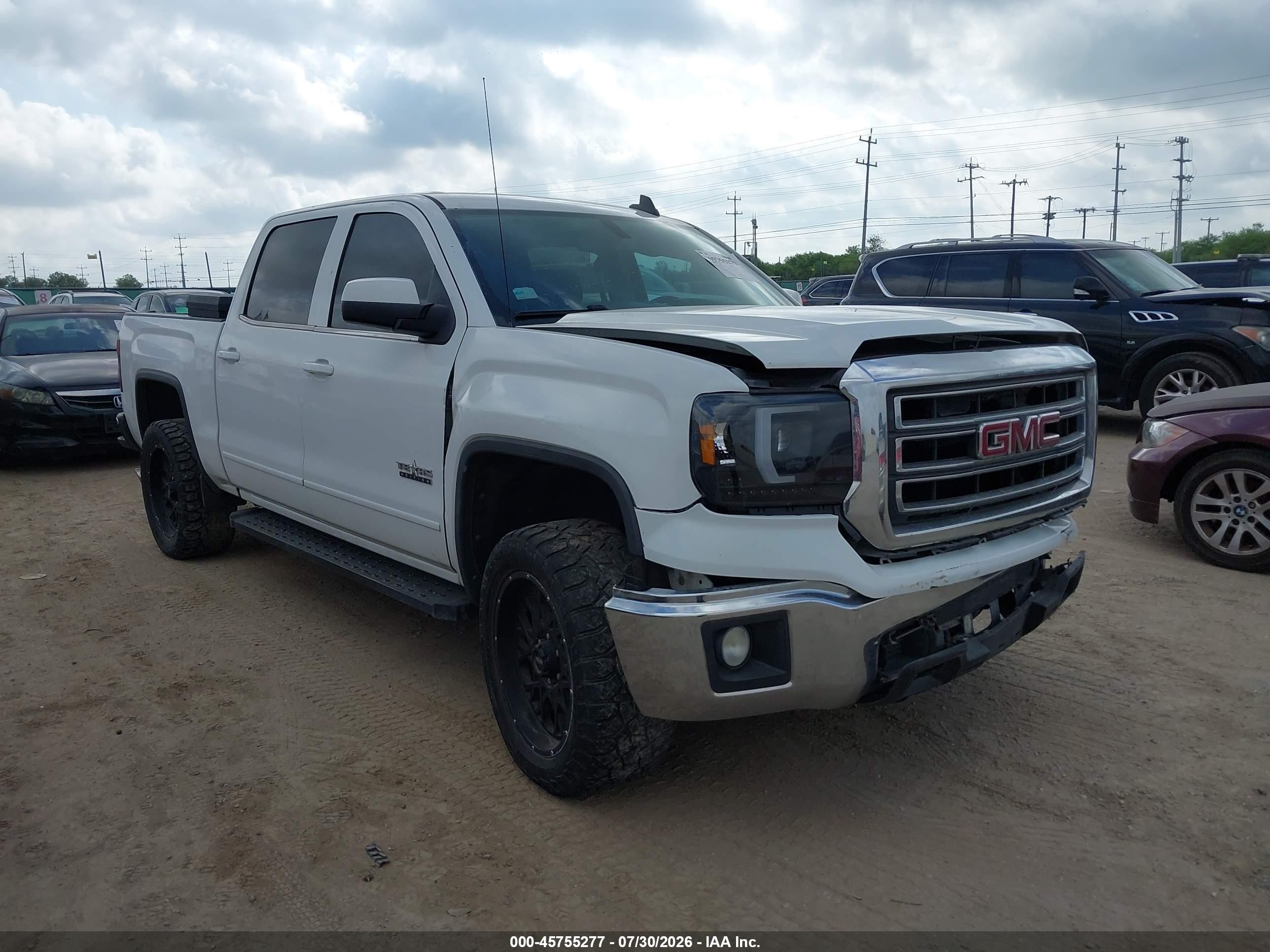 2015 Gmc Sierra 1500 Sle White vin: 3GTP1UEH9FG128730