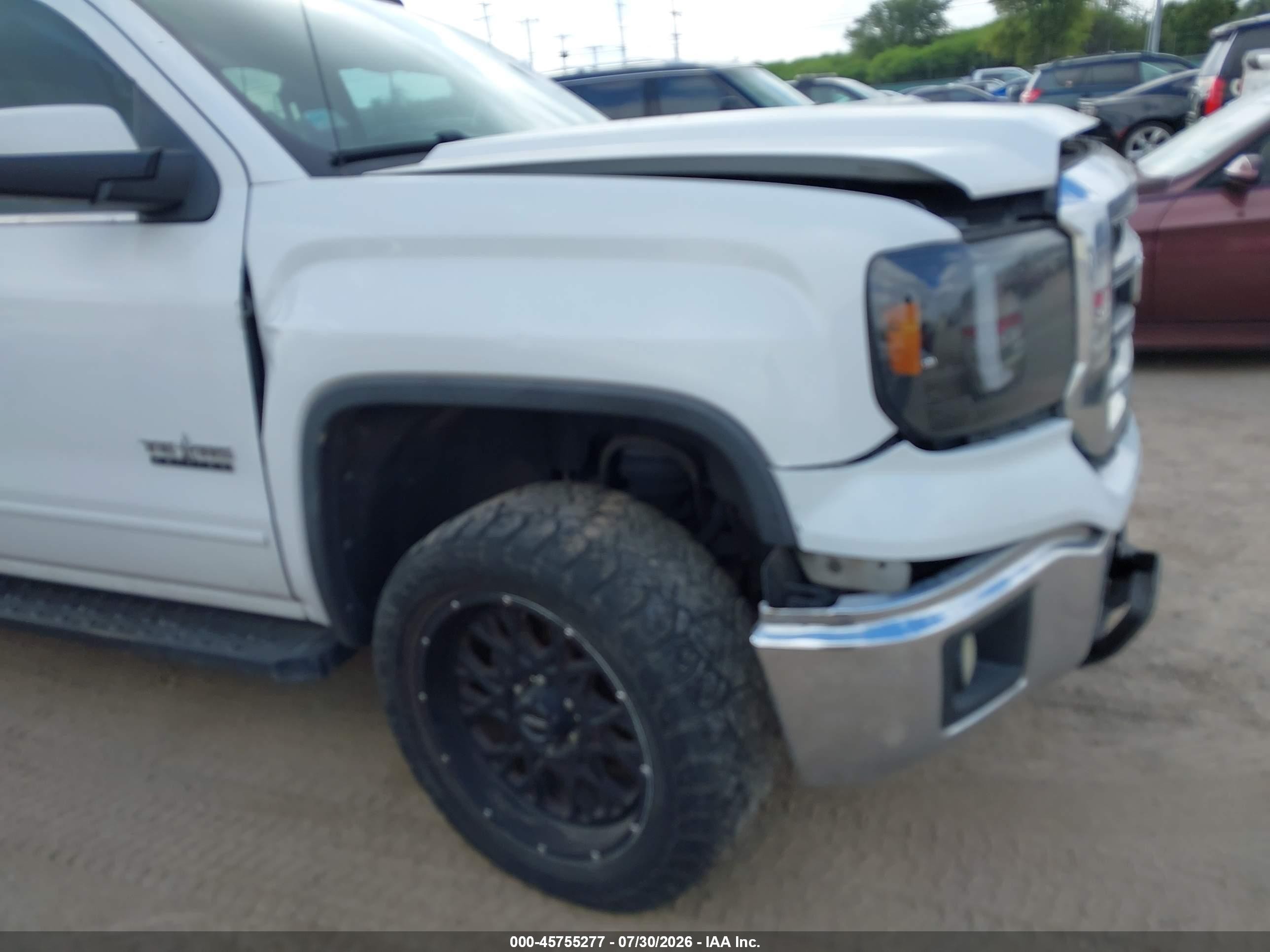 2015 Gmc Sierra 1500 Sle White vin: 3GTP1UEH9FG128730