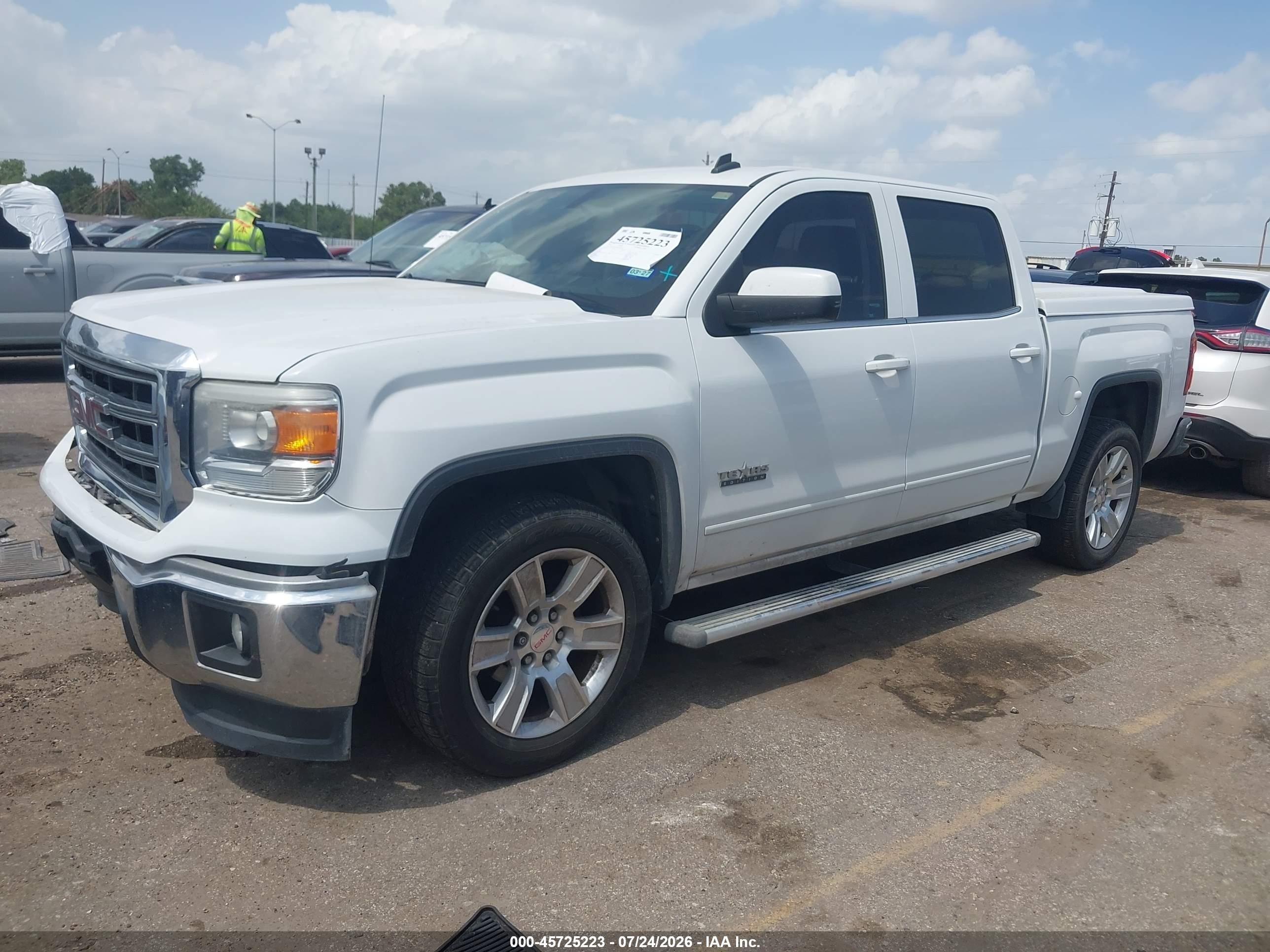 2014 Gmc Sierra 1500 Sle White vin: 3GTP1UEHXEG259759