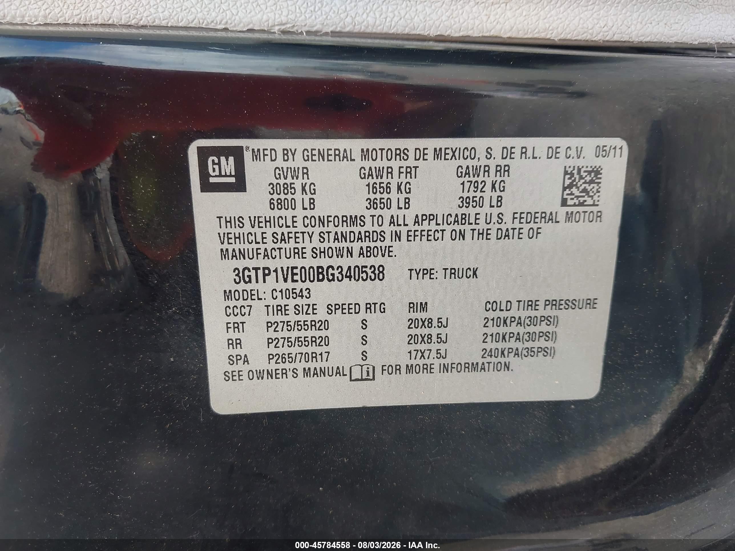 2011 Gmc Sierra 1500 Sle Black vin: 3GTP1VE00BG340538