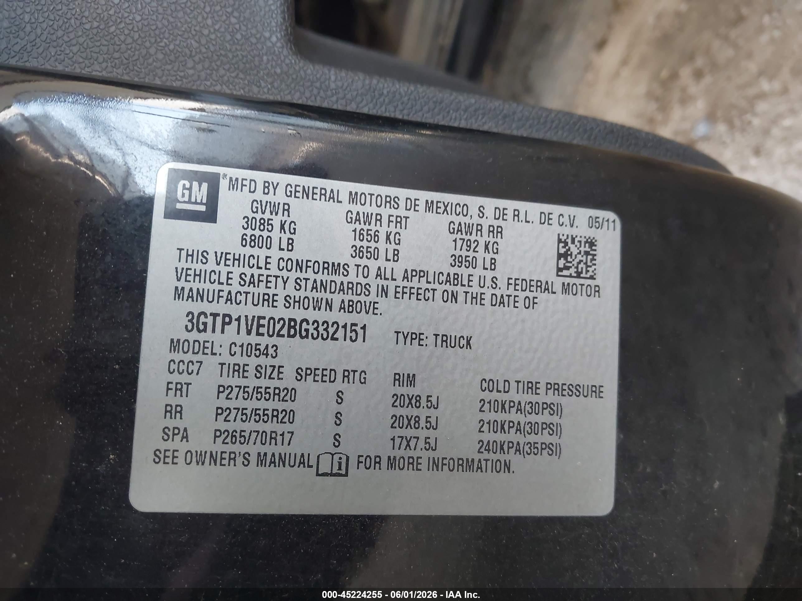 2011 Gmc Sierra 1500 Sle Black vin: 3GTP1VE02BG332151