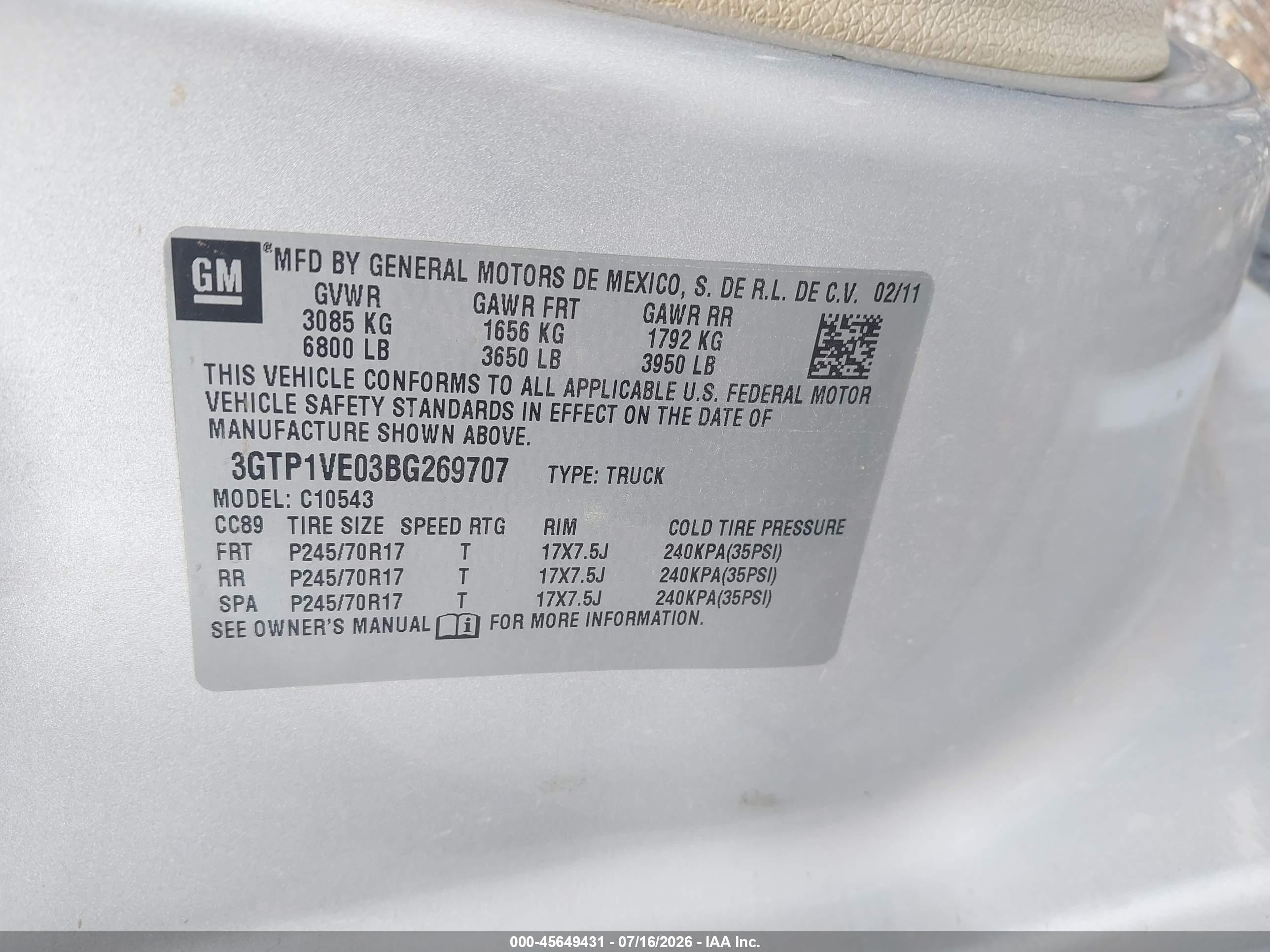 2011 Gmc Sierra 1500 Sle Серебряный vin: 3GTP1VE03BG269707